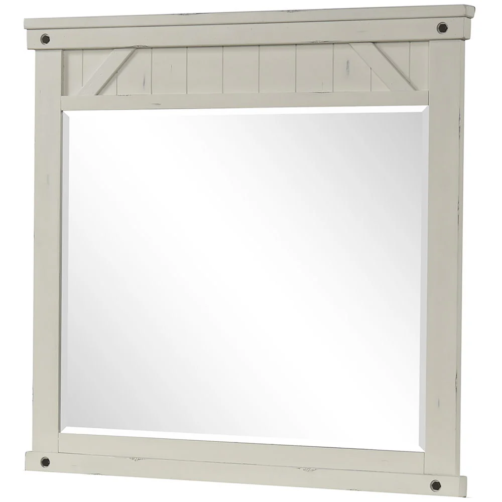 Industrial Farmhouse Mirror - White - Image 4