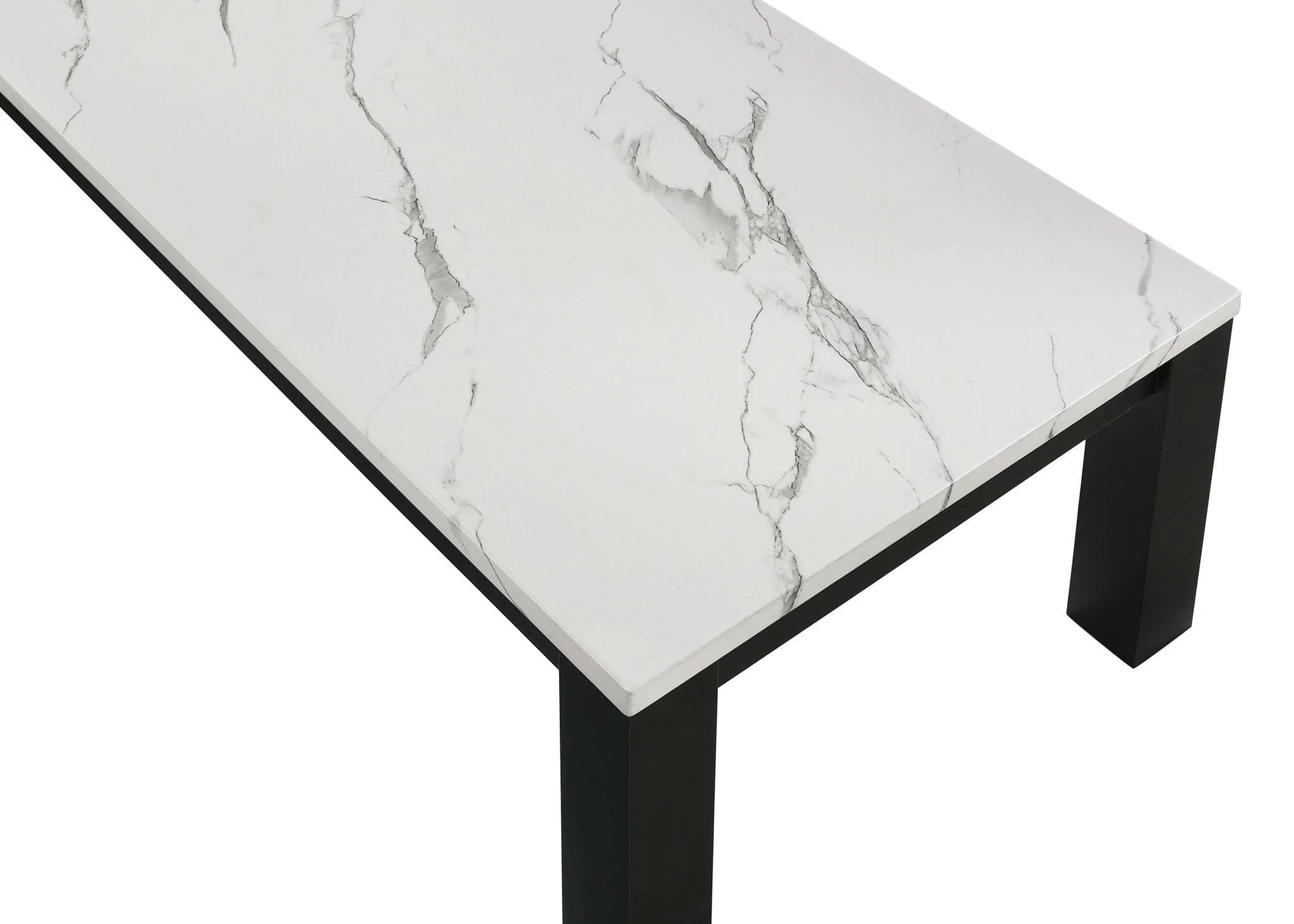 Ivy - 3 Piece Faux Marble White Cocktail Set - White / Black - Image 2