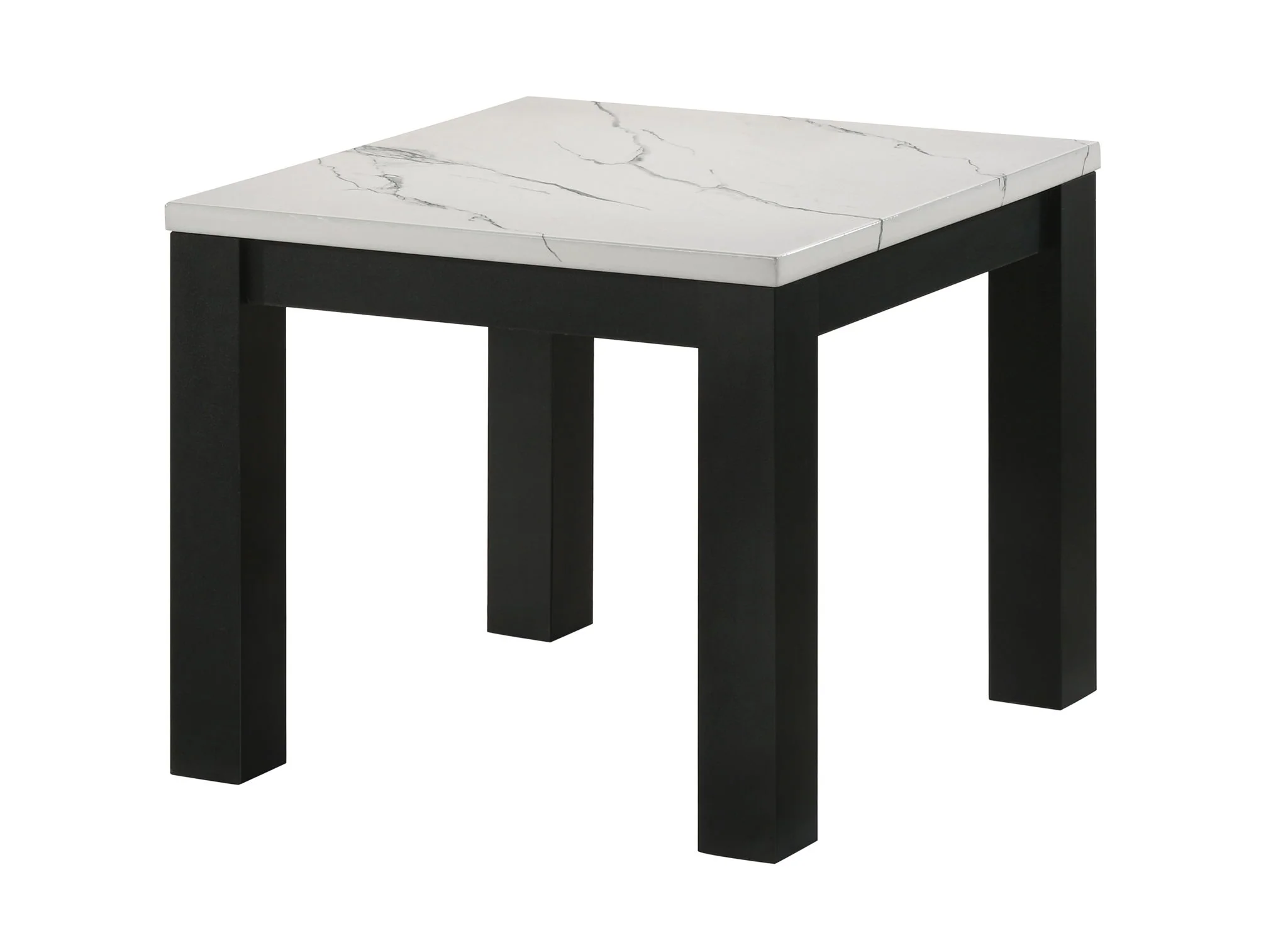 Ivy - 3 Piece Faux Marble White Cocktail Set - White / Black - Image 3