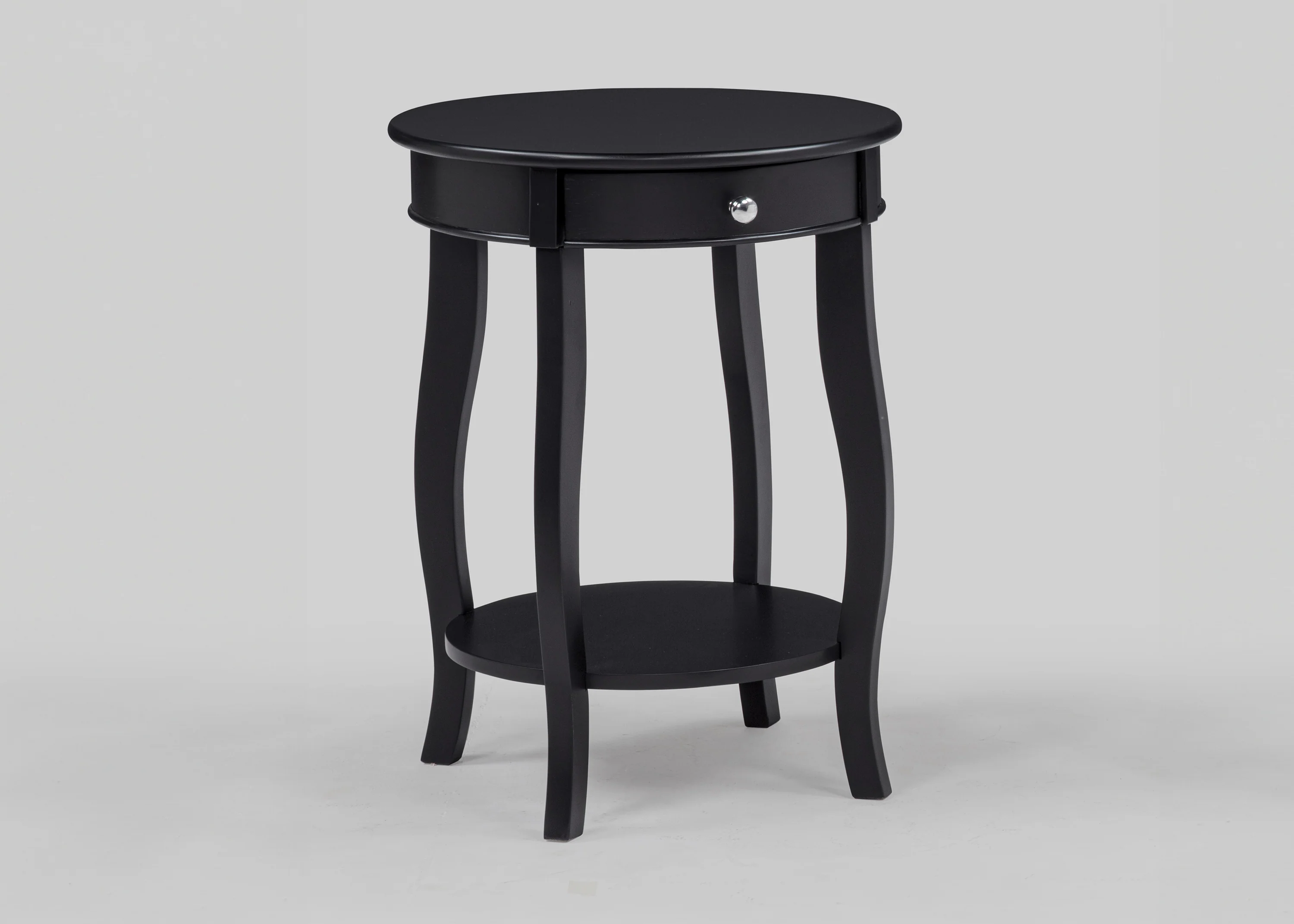 Jacie White or Black Chairside Table with Shelf
