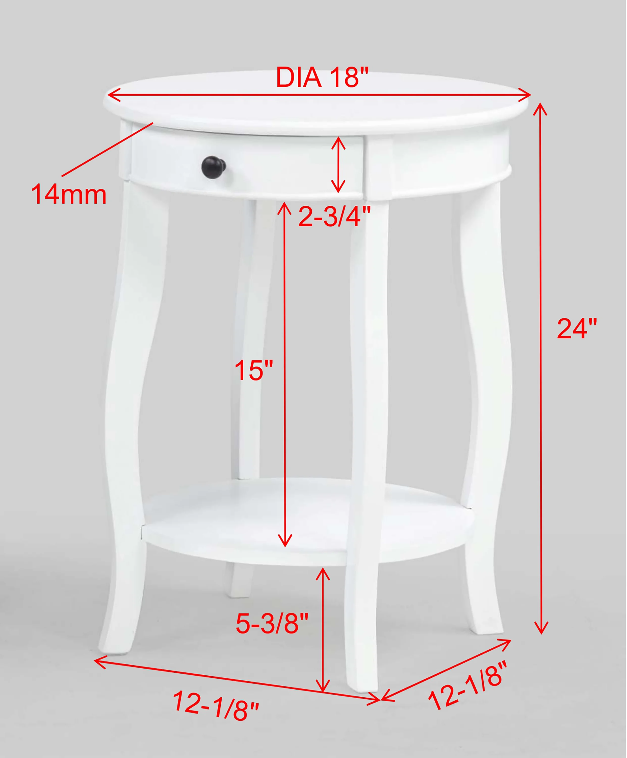 Jacie White or Black Chairside Table with Shelf - Image 4
