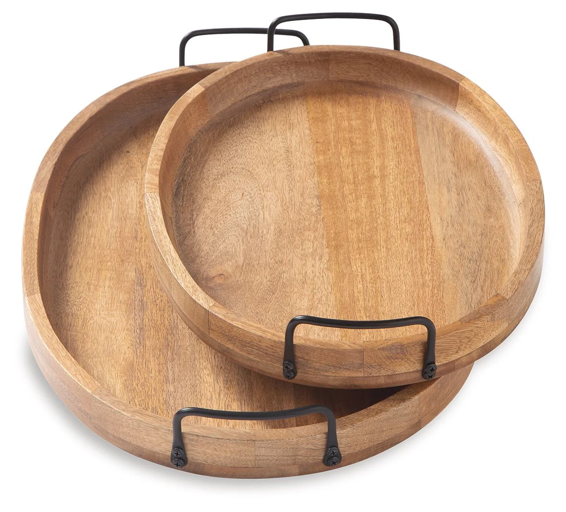 Jocelyne - Tray Set (Set of 2) - Brown / Black - Image 2