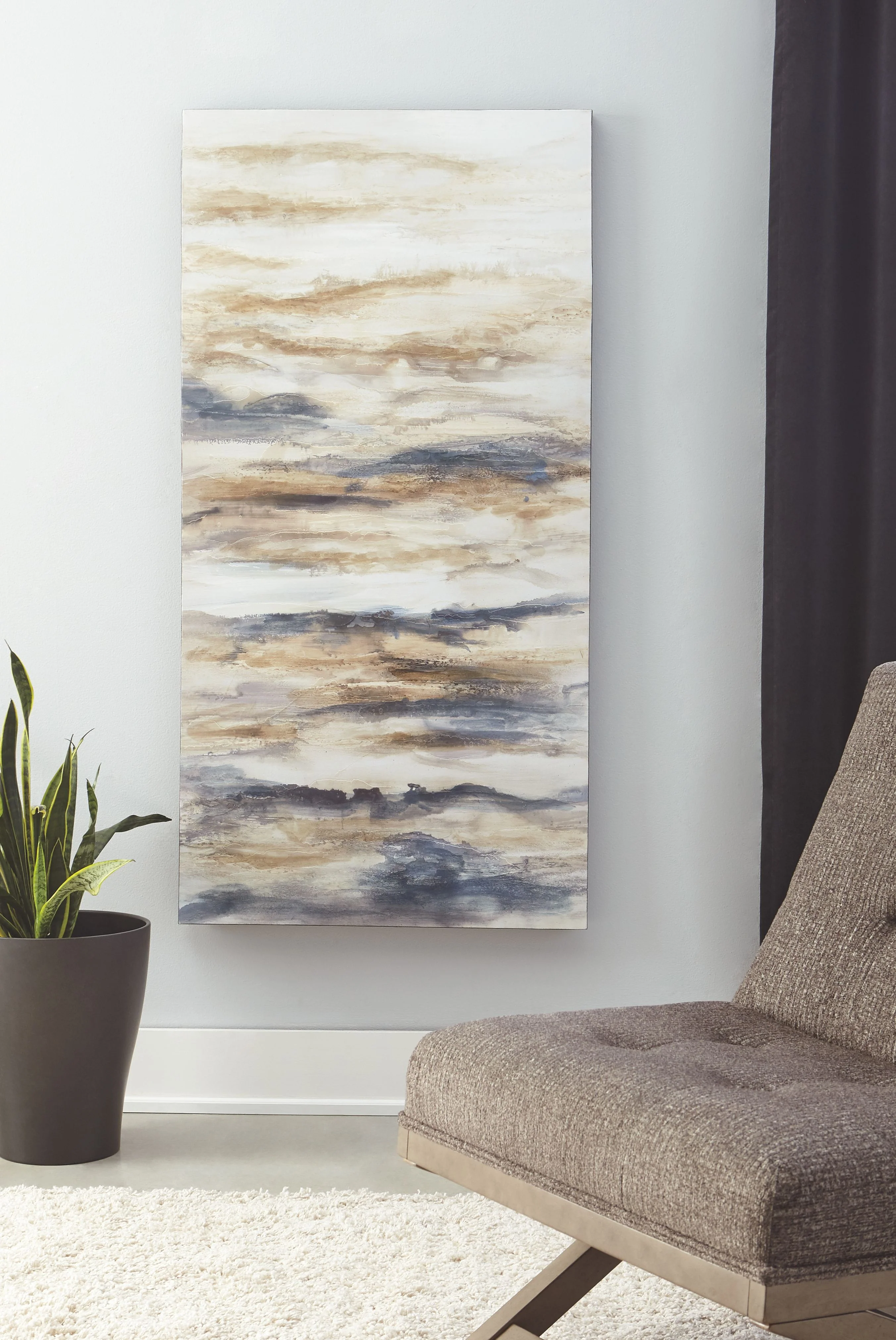 Joely - Wall Art - Blue / Tan - Image 2