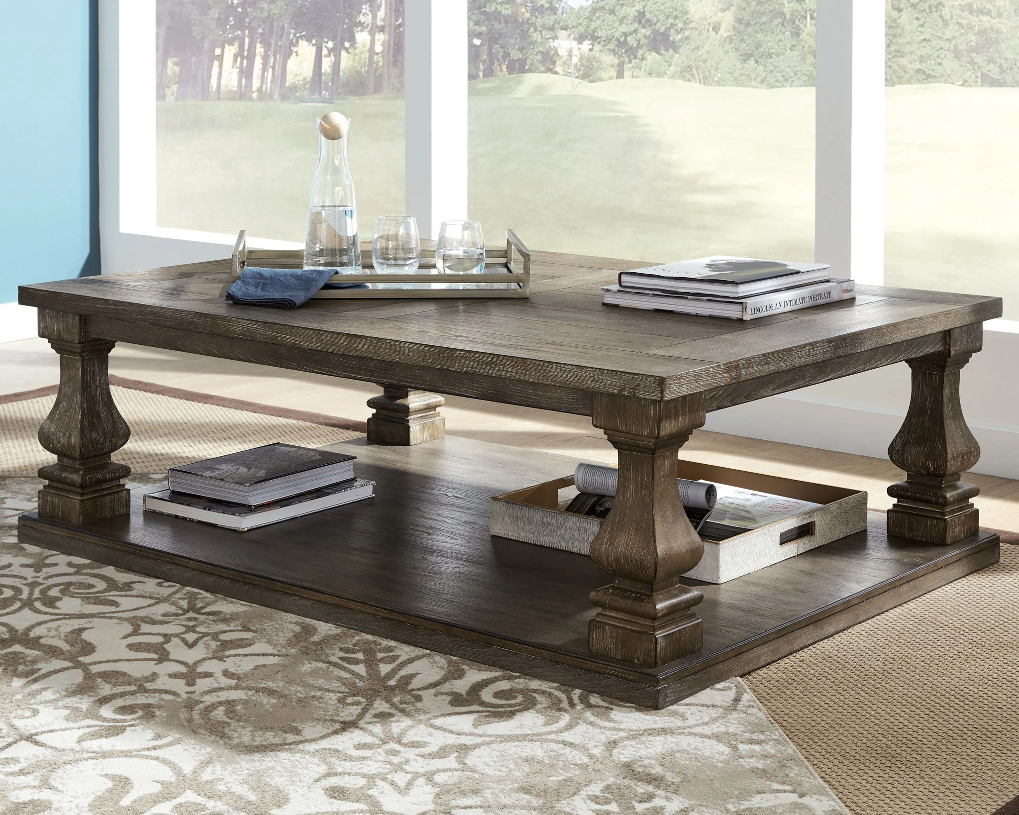 Johnelle - Rectangular Cocktail Table - Gray - Image 2