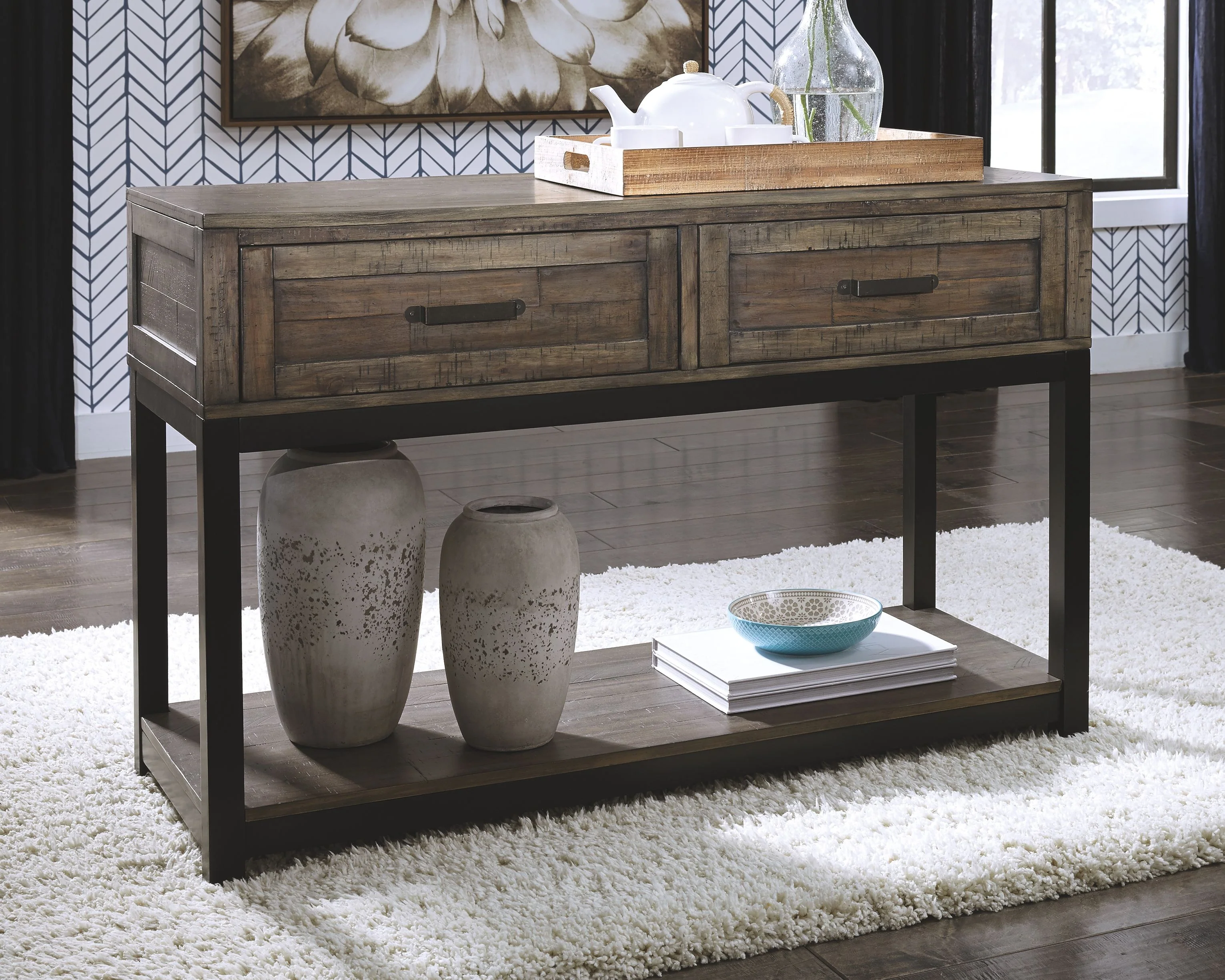 Johurst - Sofa Table - Grayish Brown - Image 3