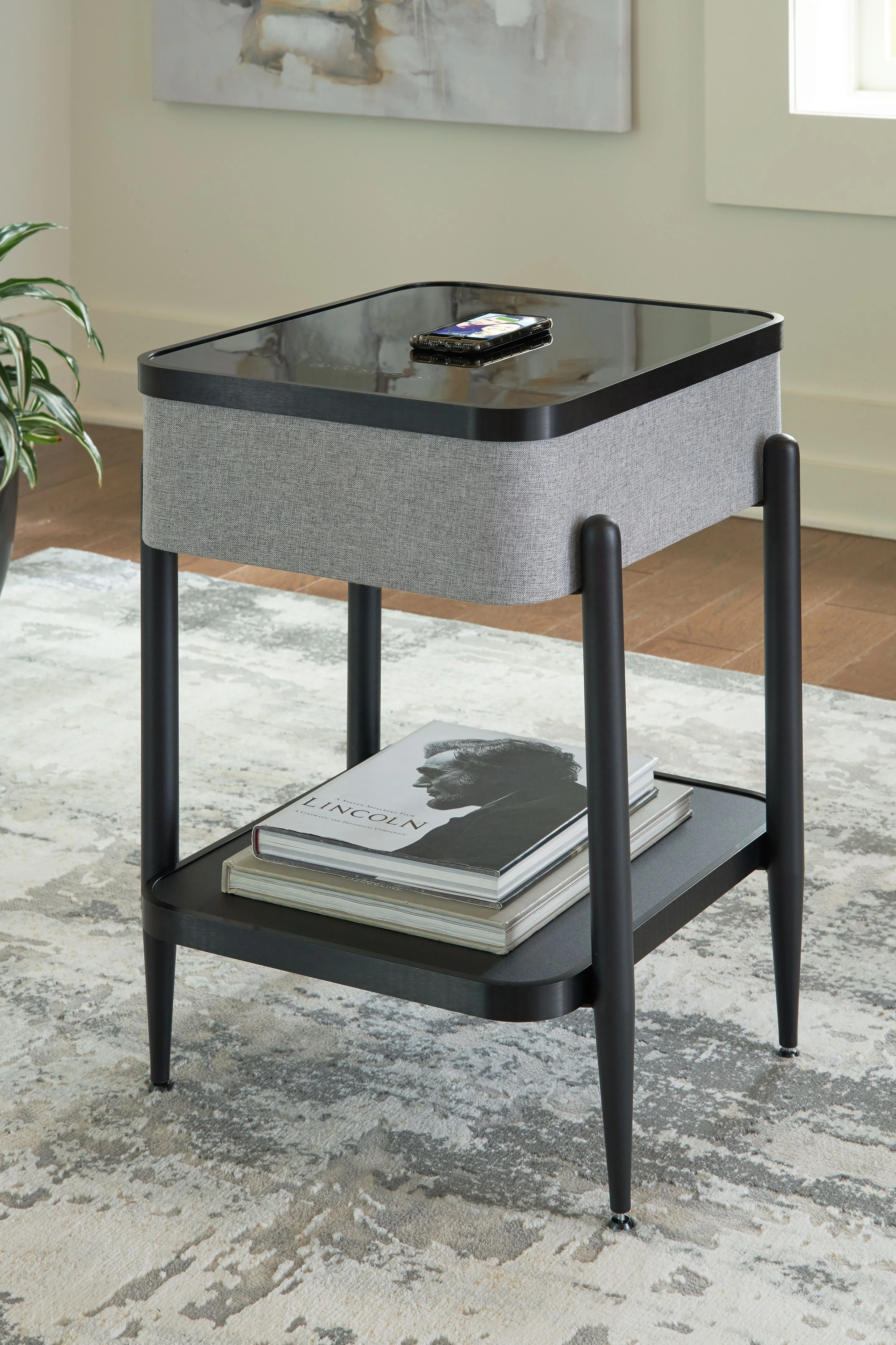 Jorvalee - Accent Table with Speaker - Gray / Black - Image 3