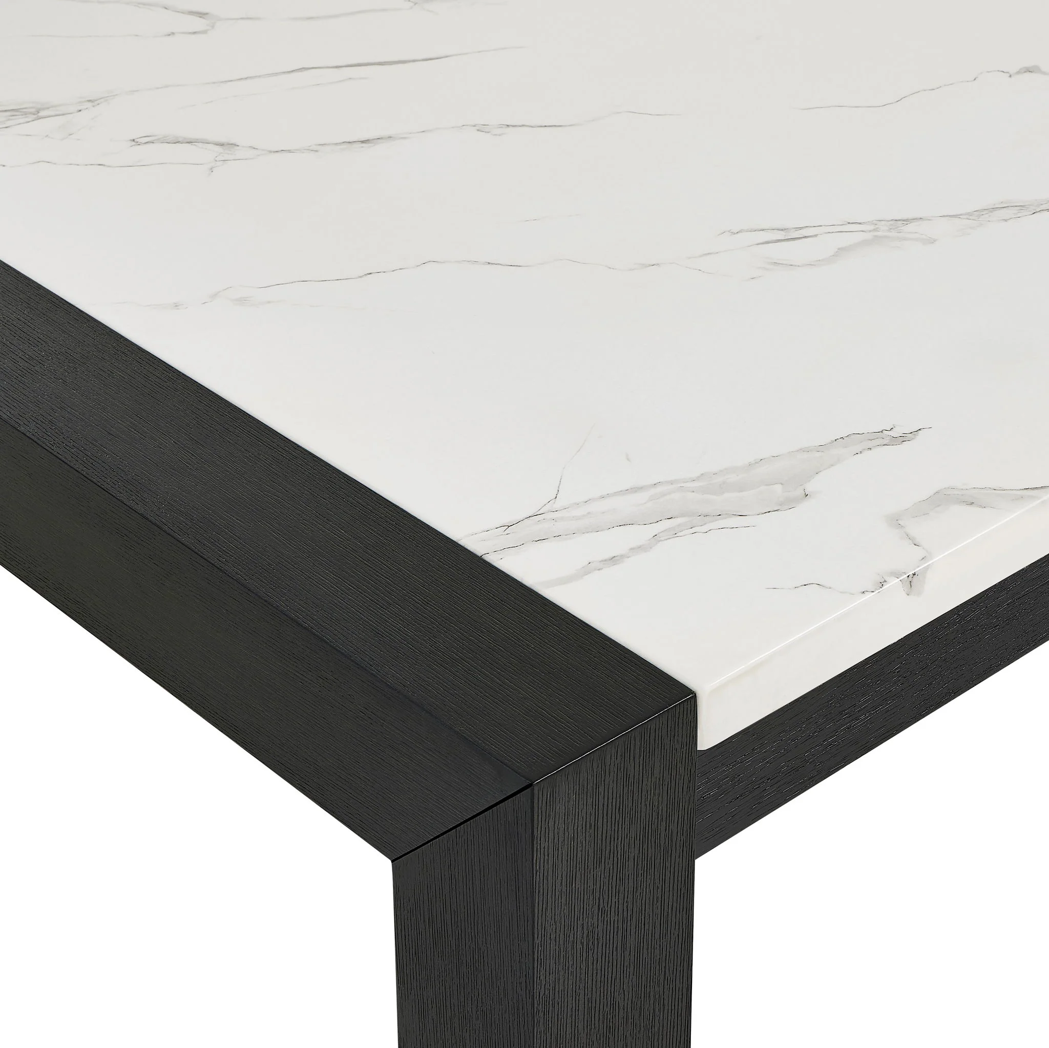 Jules - Faux Marble Dining Table - Charcoal / White - Image 3