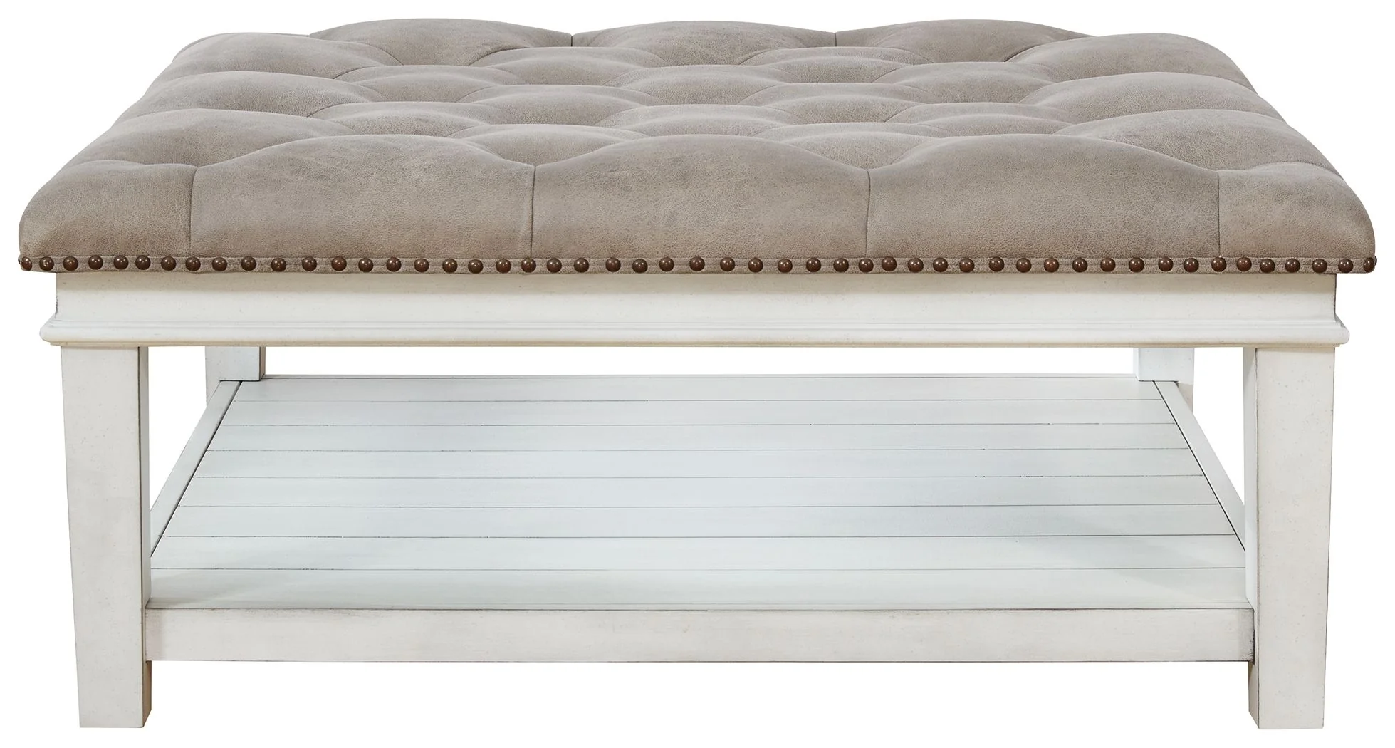 Kanwyn - Uph Ottoman Cocktail Table - Whitewash - Image 4