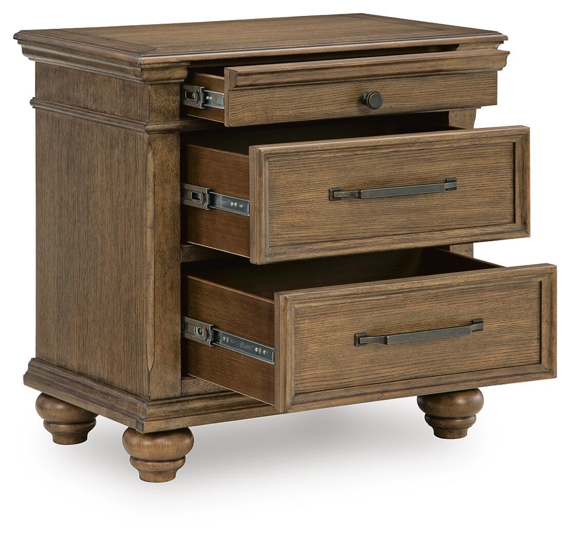 Karallin - Three Drawer Night Stand - Medium Brown - Image 2