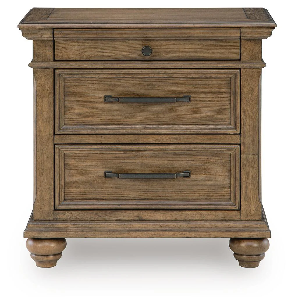 Karallin - Three Drawer Night Stand - Medium Brown - Image 3