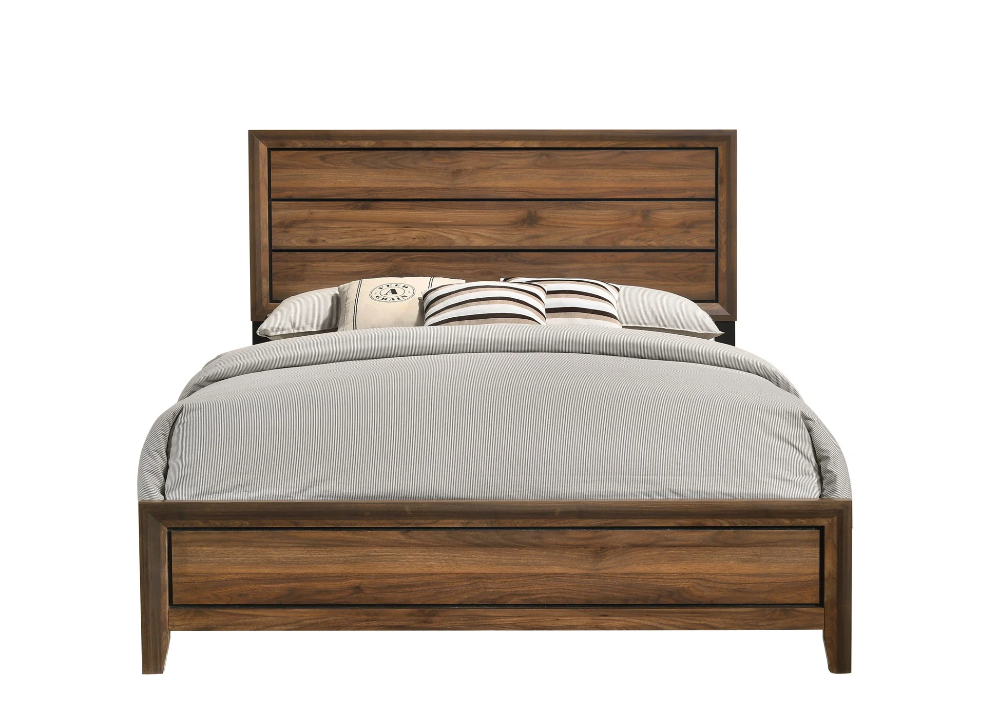 Kennedy - Queen Panel Bed In A Box With USB - Nutmeg - Image 4