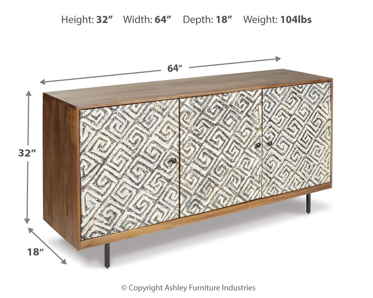 Kerrings - Accent Cabinet - Brown / Black / White - Image 3