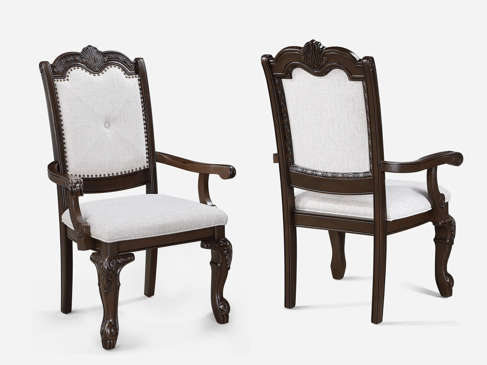Kiera - Arm Chair (Set of 2) - Coffee Brown