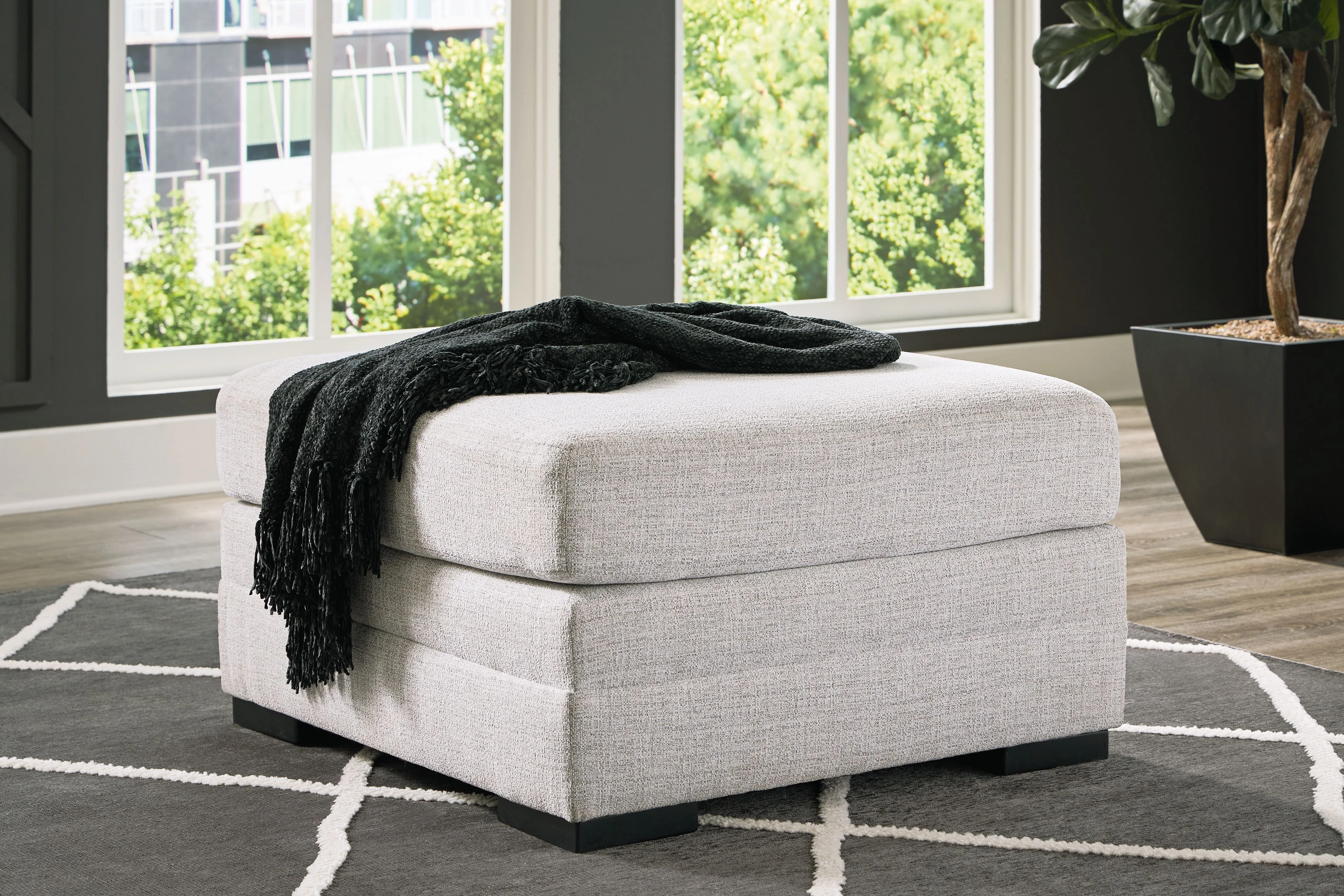 Koralynn - Oversized Accent Ottoman - Stone - Image 3