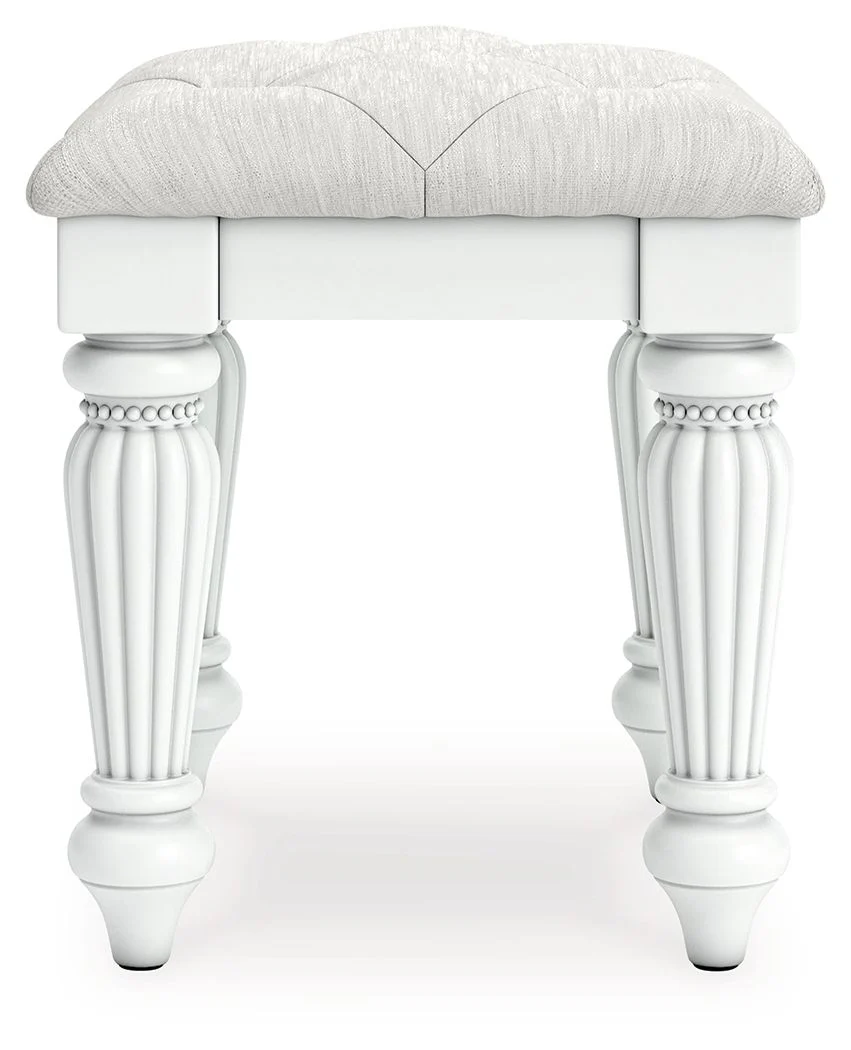 Kozlani - Vanity Upholstered Stool - White - Image 4