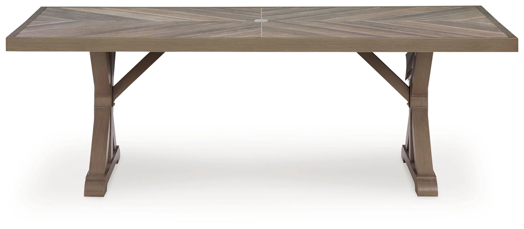 Laguna Heights - Rectangular Dining Table With Umbrella Option - Beige - Image 2