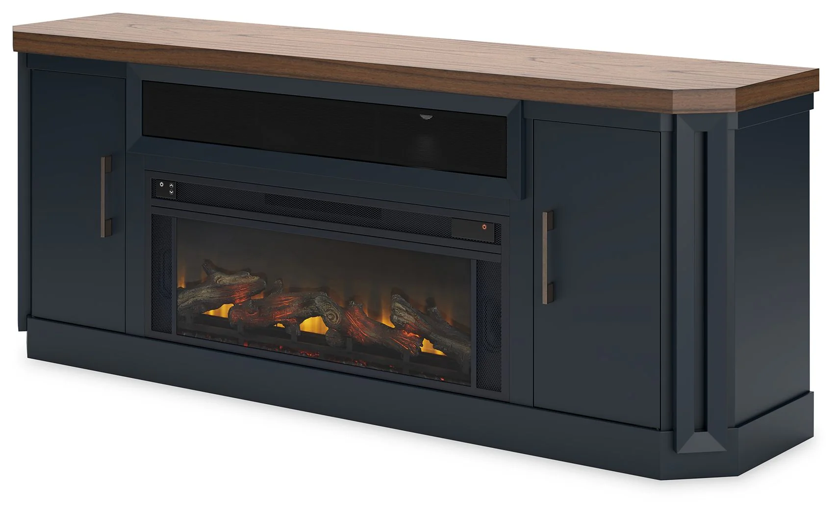 Landocken - 83" TV Stand With Electric Fireplace - Two-tone - Image 4