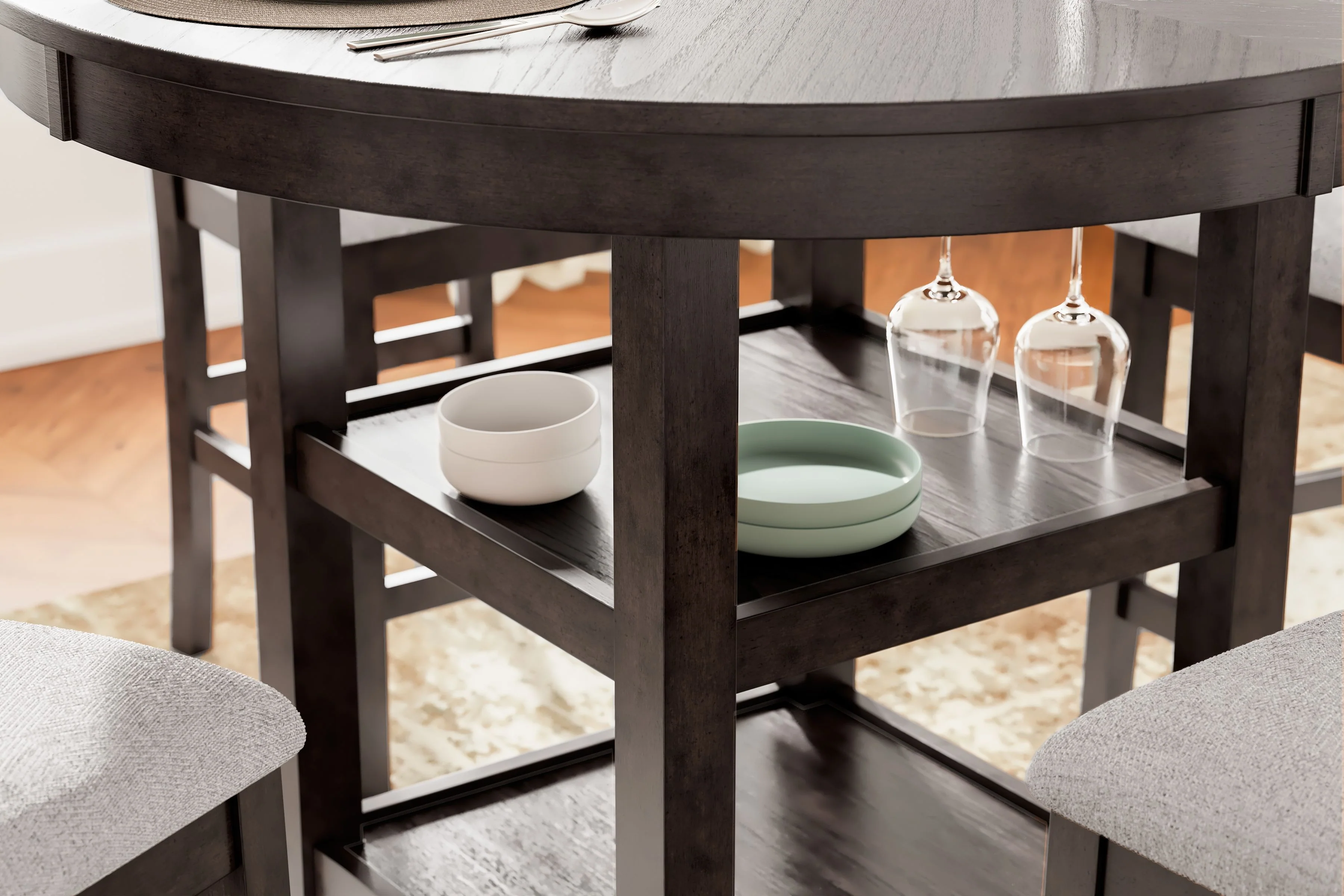 Langwest - Dining Room Counter Table Set (Set of 5) - Brown - Image 2