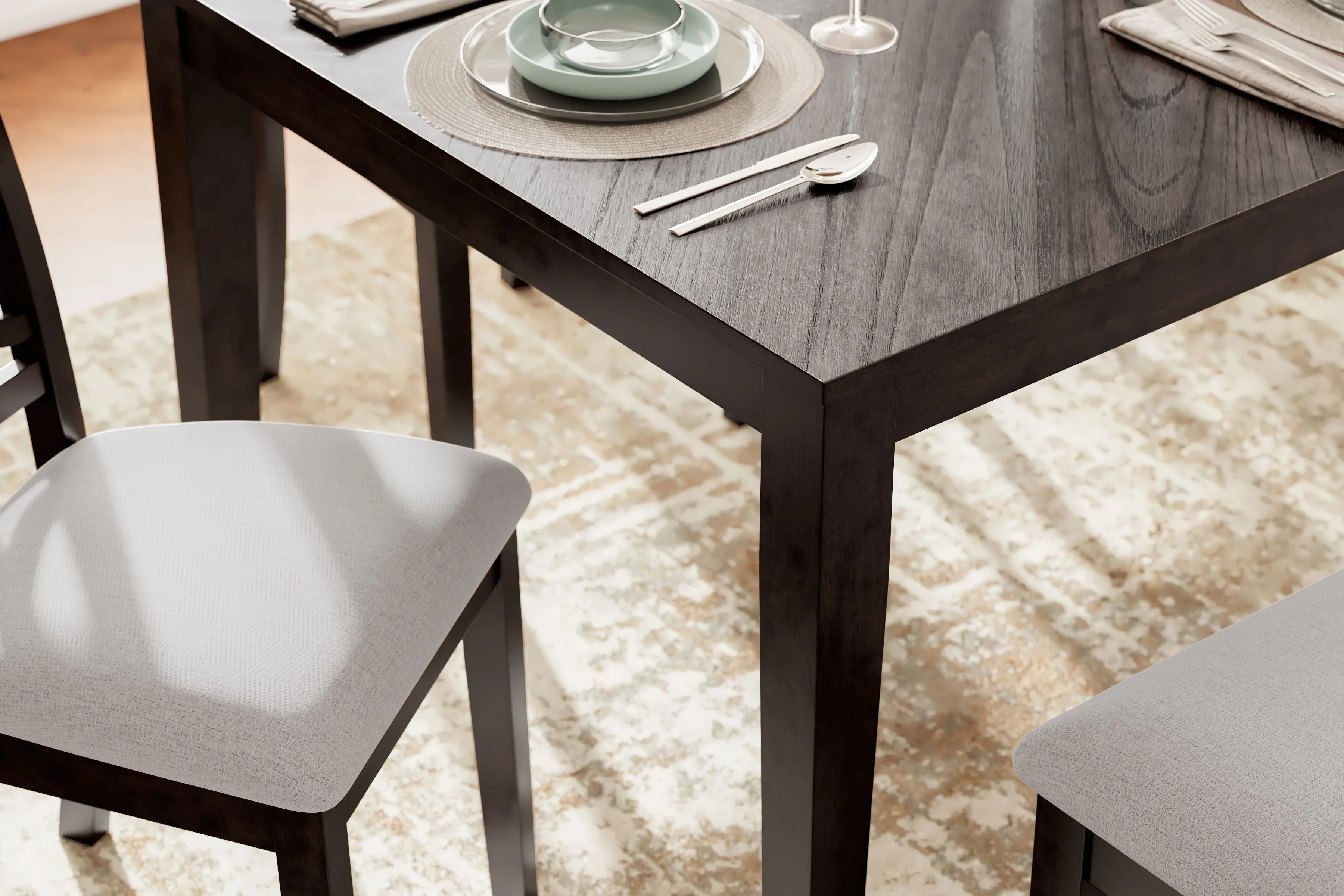 Langwest - Dining Room Table Set (Set of 6) - Brown - Image 2