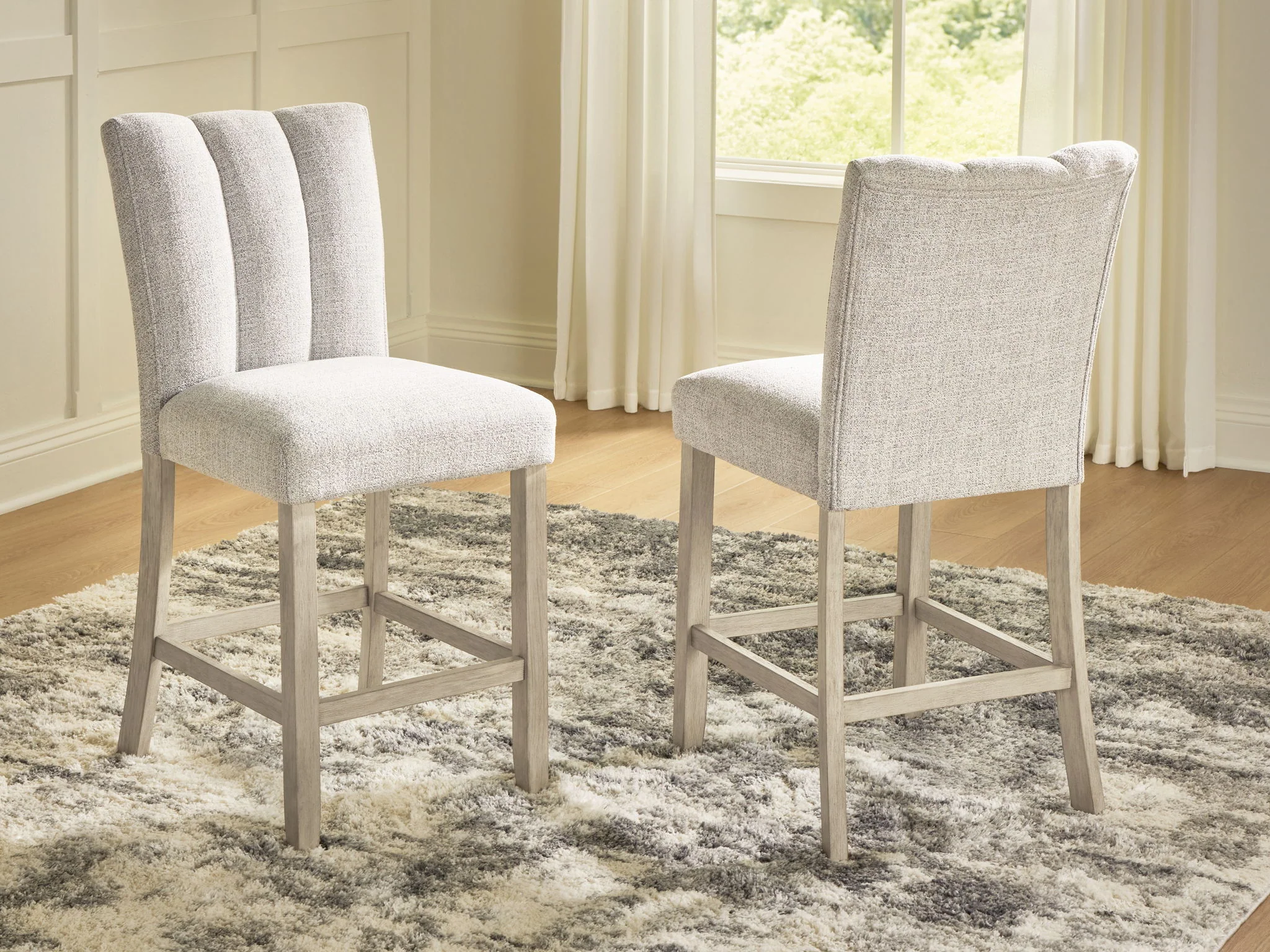 Larawyn - Upholstered Barstool (Set of 2) - Bisque - Image 3