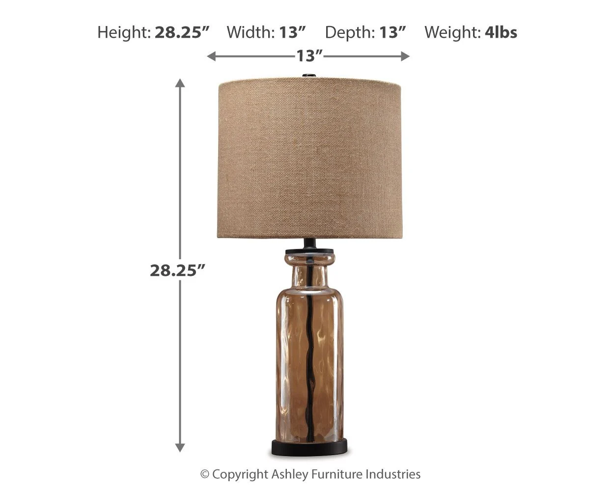Laurentia - Glass Table Lamp  - Champagne - Image 3