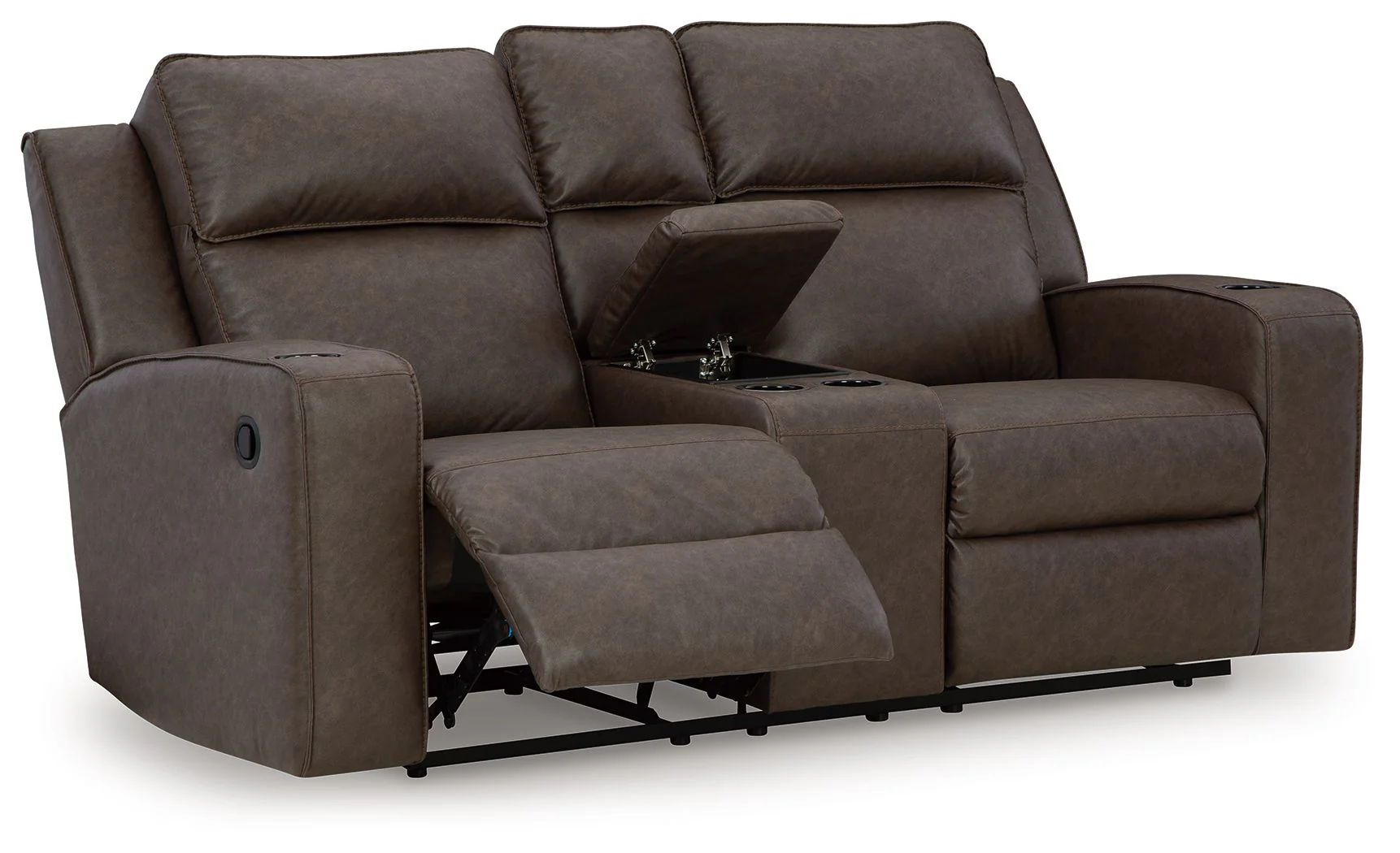 Lavenhorne - Dbl Rec Loveseat W/Console - Granite - Image 4