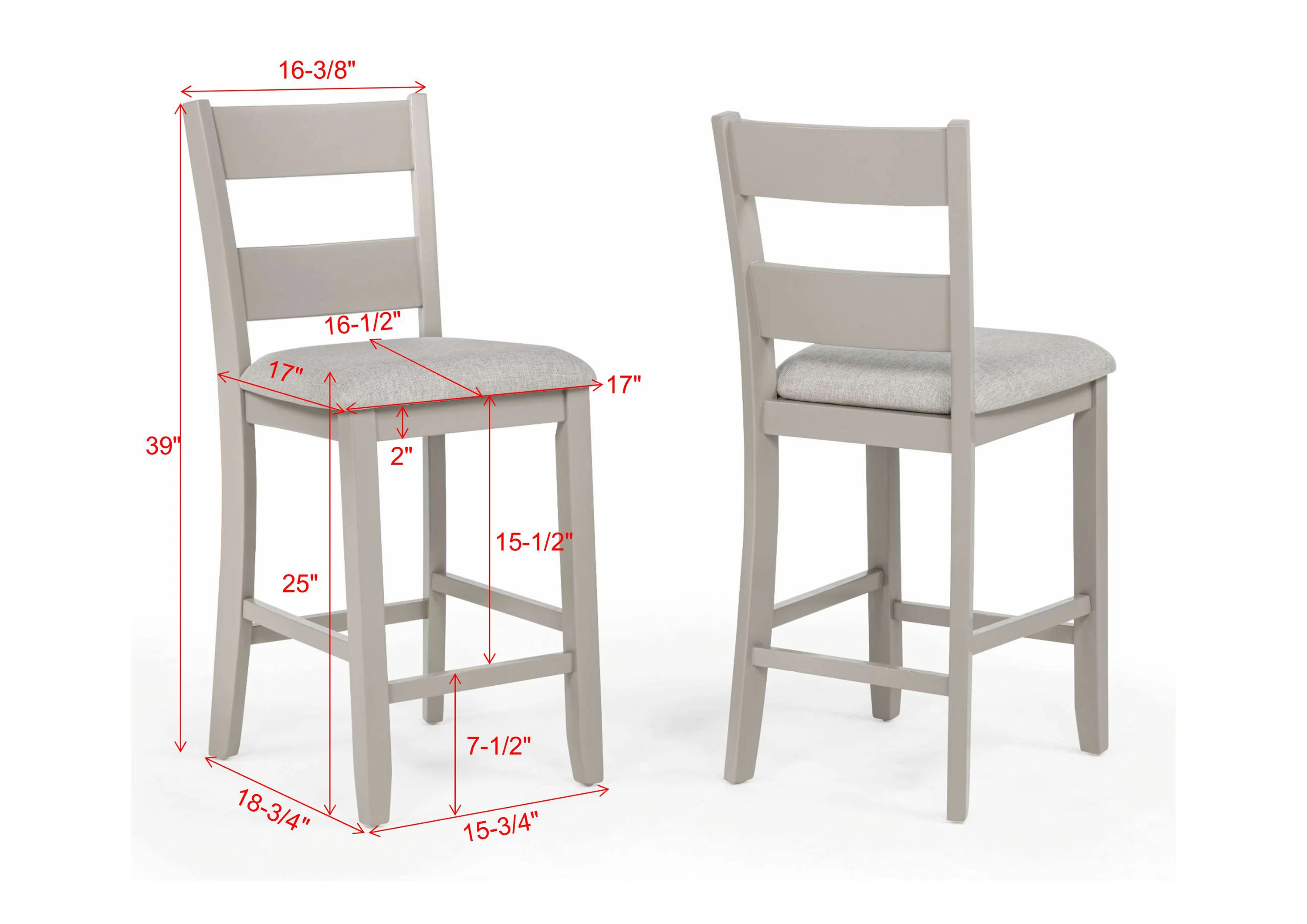 Lester Greige 5 Piece Counter Height Dining Set - Image 7