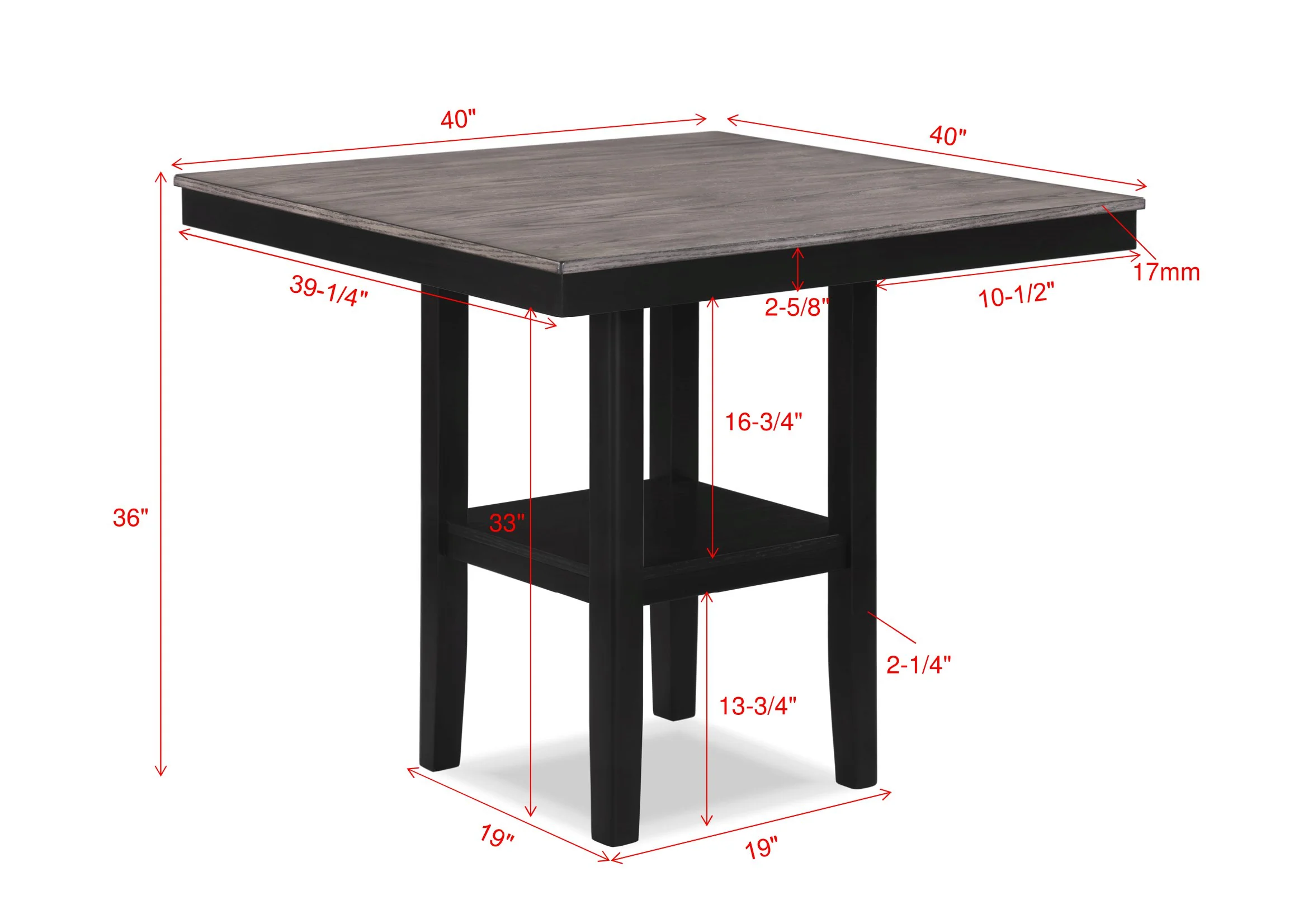 Lester Lt Grey 5 Piece Counter Height Dining Set - Image 6