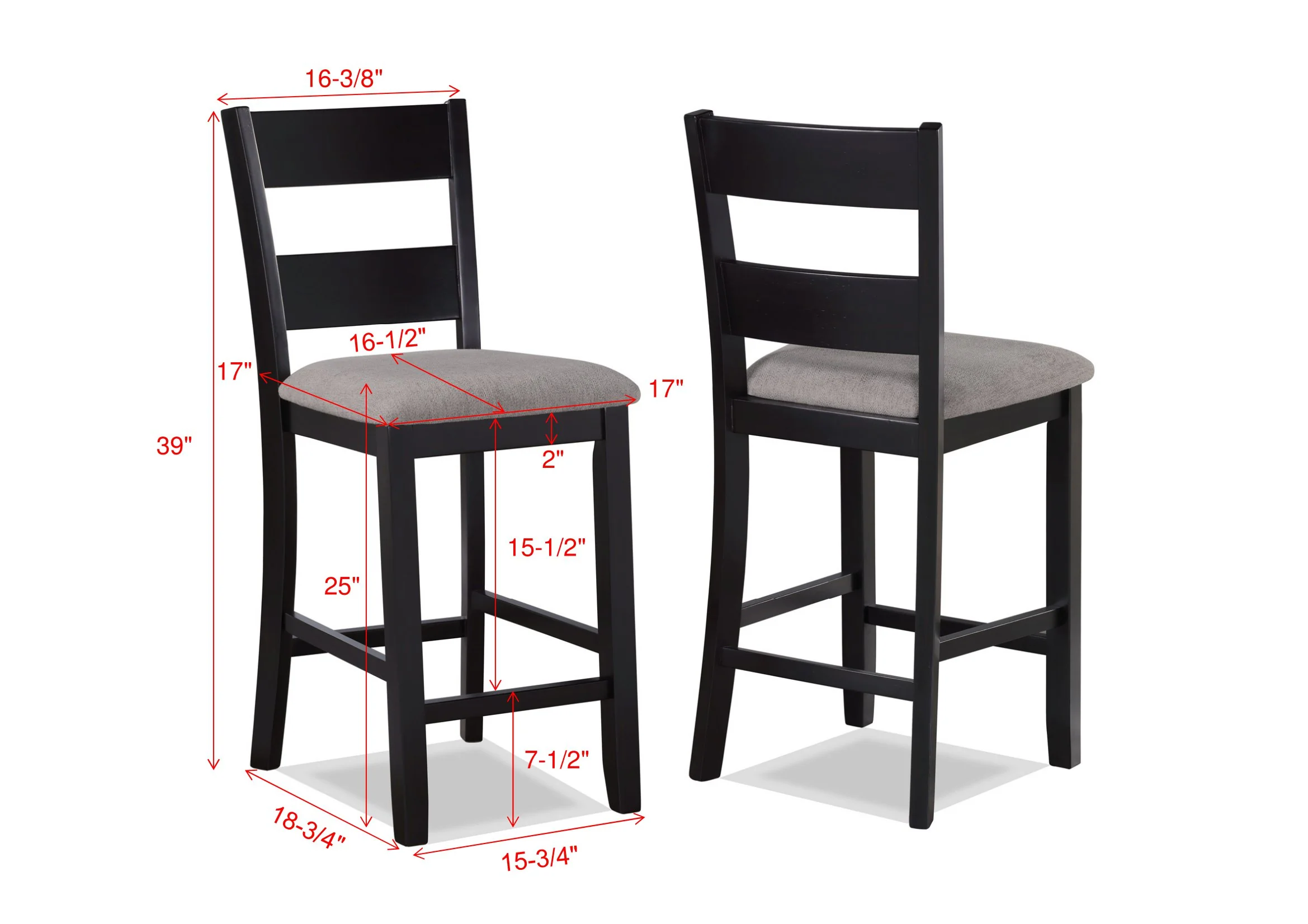 Lester Lt Grey 5 Piece Counter Height Dining Set - Image 7