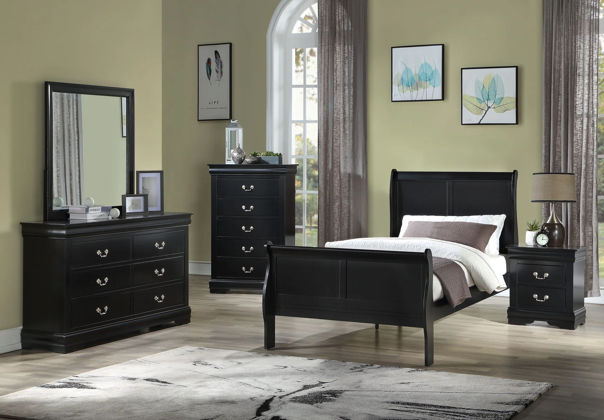 Louis Philip Black Bedroom Sets by Crown Mark - Image 2