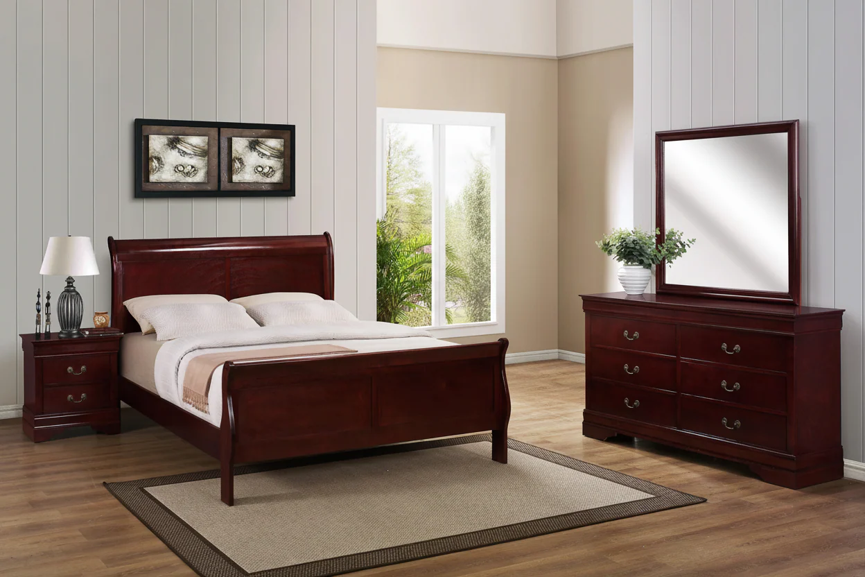 Louis Philip Cherry Bedroom Sets by Crown Mark - Image 8