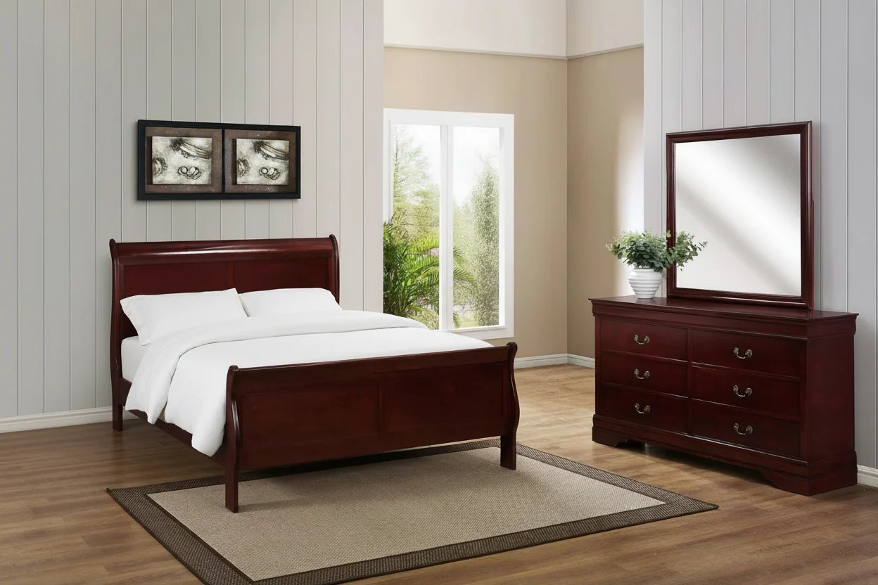 Louis Philip Cherry Bedroom Sets by Crown Mark - Image 9