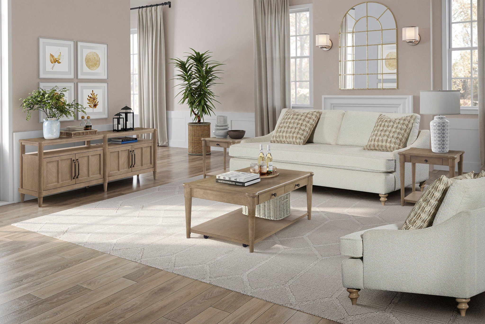 Loveseat Reversable Cushion With 2 Pillows - Off White - Image 3