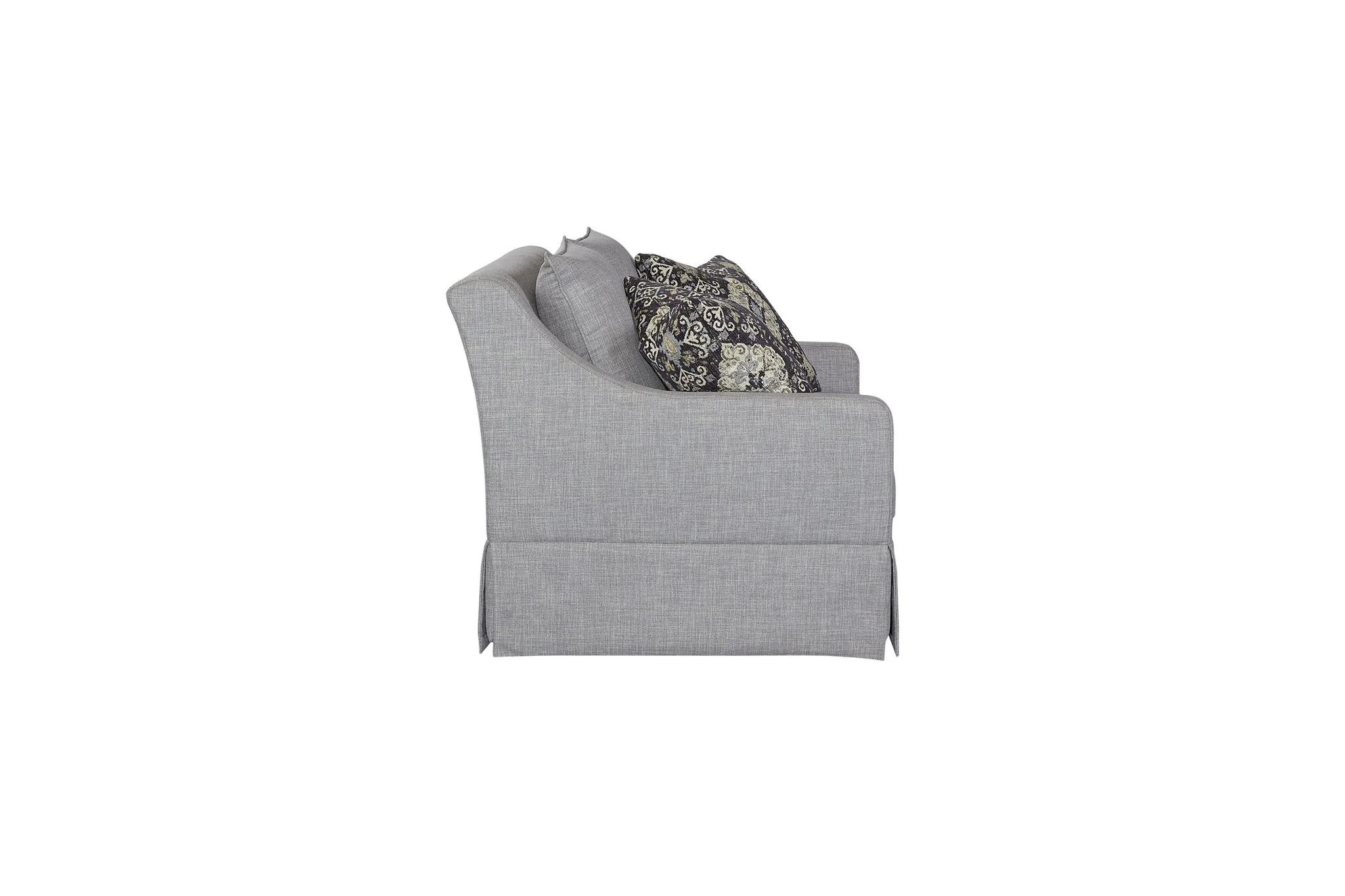 Loveseat With Skirt And Reversable Cushions And 2 Pillows - Light Gray - Image 4