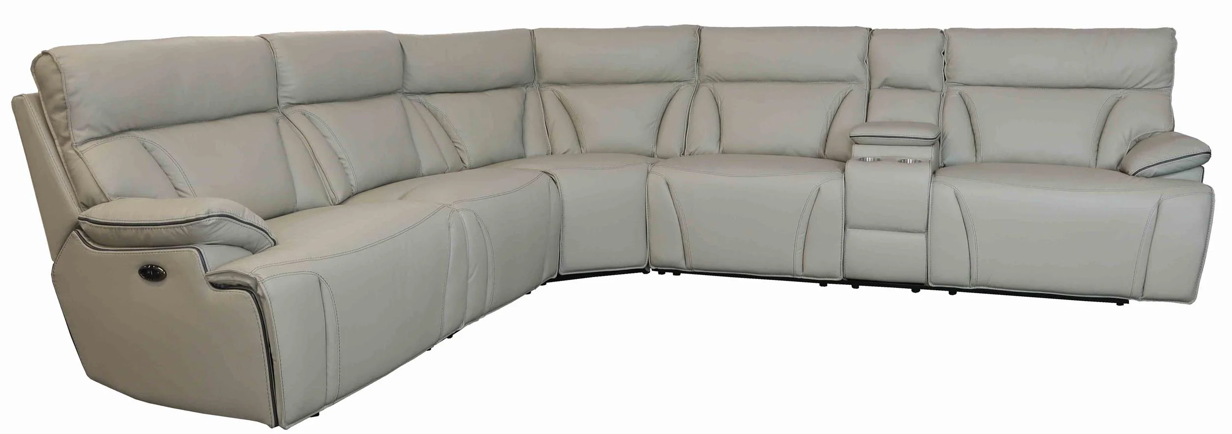LR7594CM Cream Leather Power Motion Sectional - Image 2