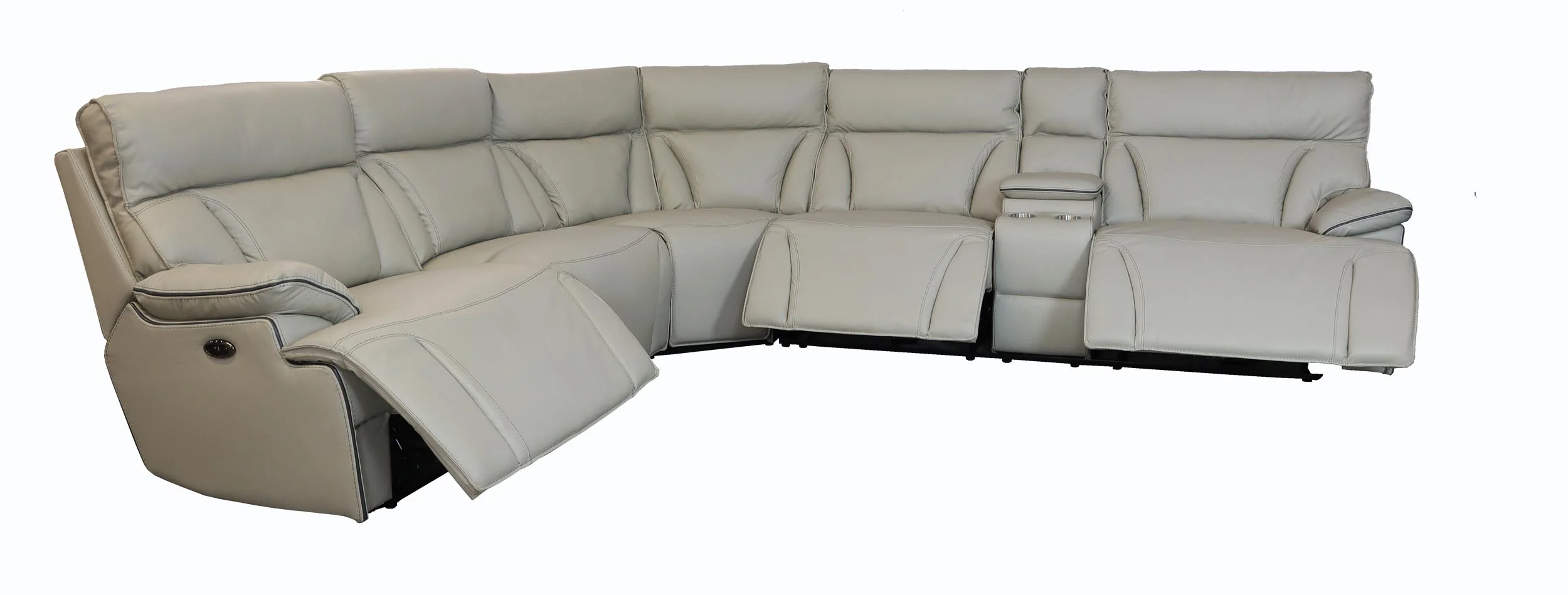 LR7594CM Cream Leather Power Motion Sectional - Image 3
