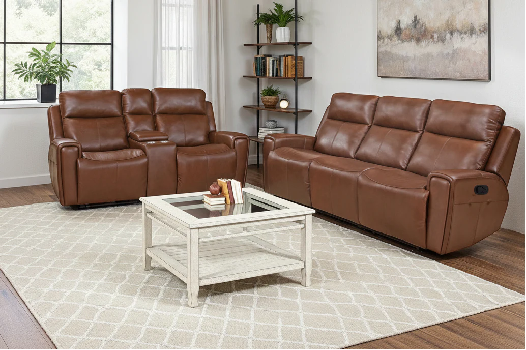 LR7660CHL Chocolate Leather Reclining Living Room Set - Image 2