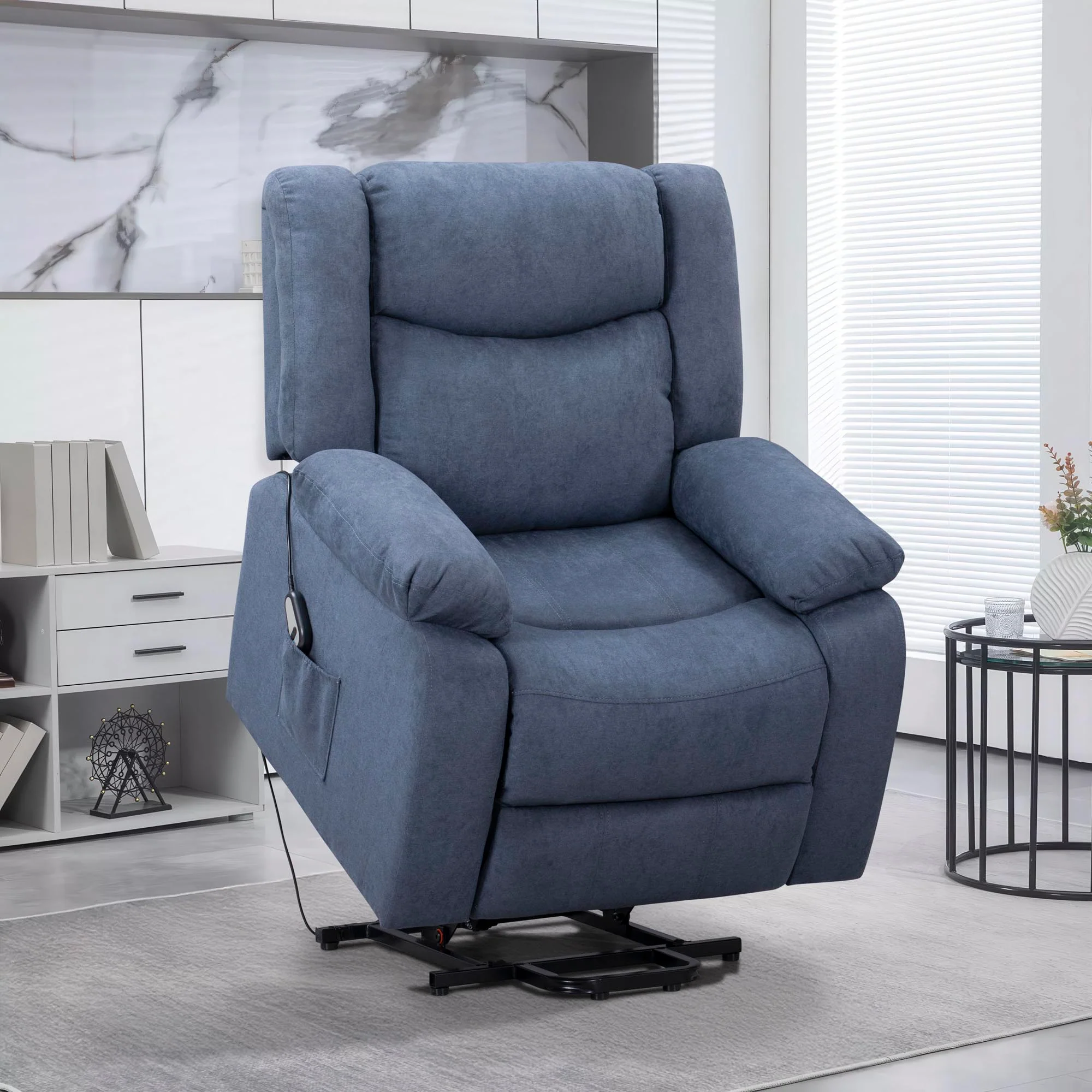 LR81763PL Power Lift Recliner Chair, Blue or Taupe