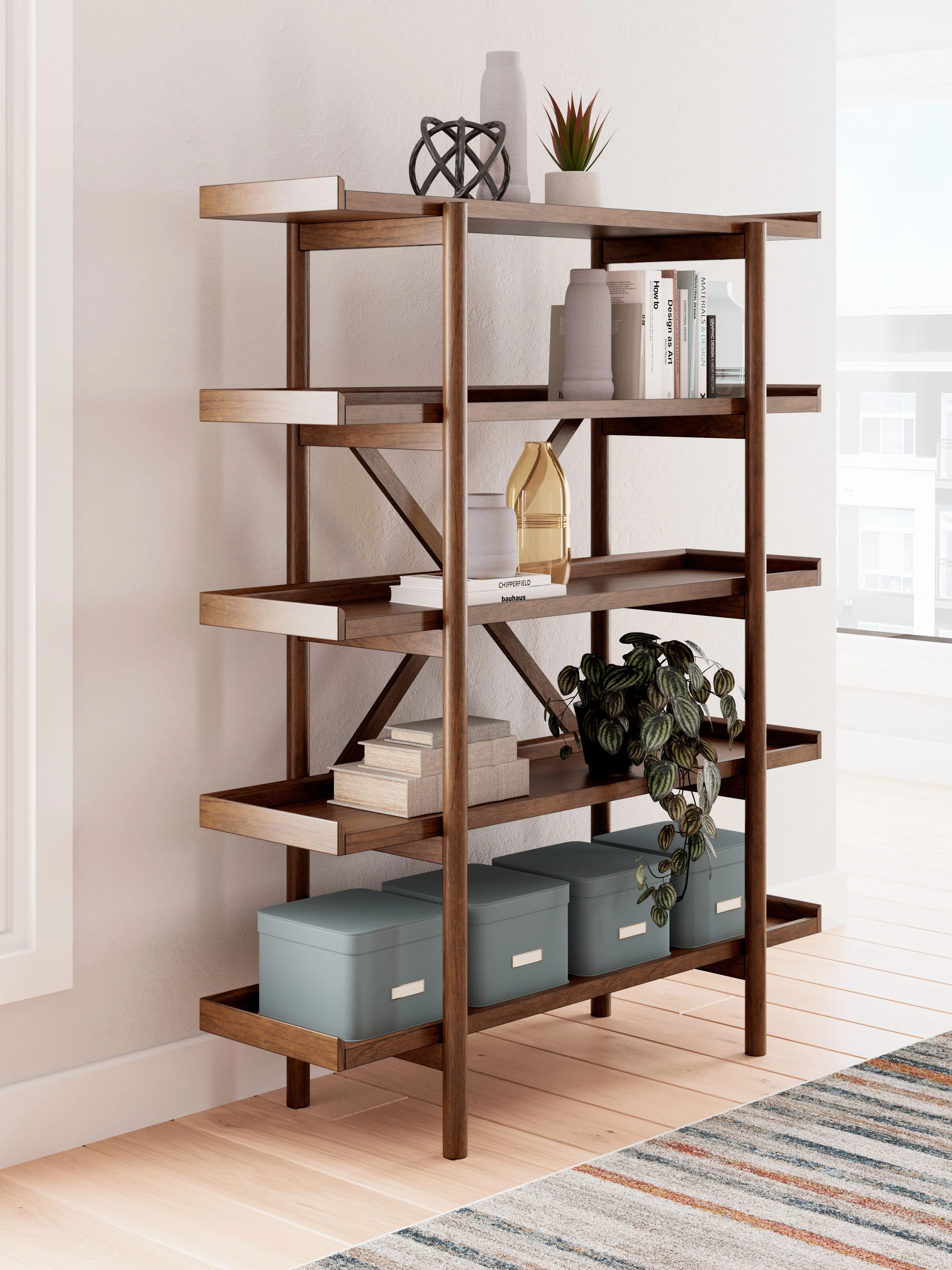 Lyncott - Bookcase - Brown - Image 3