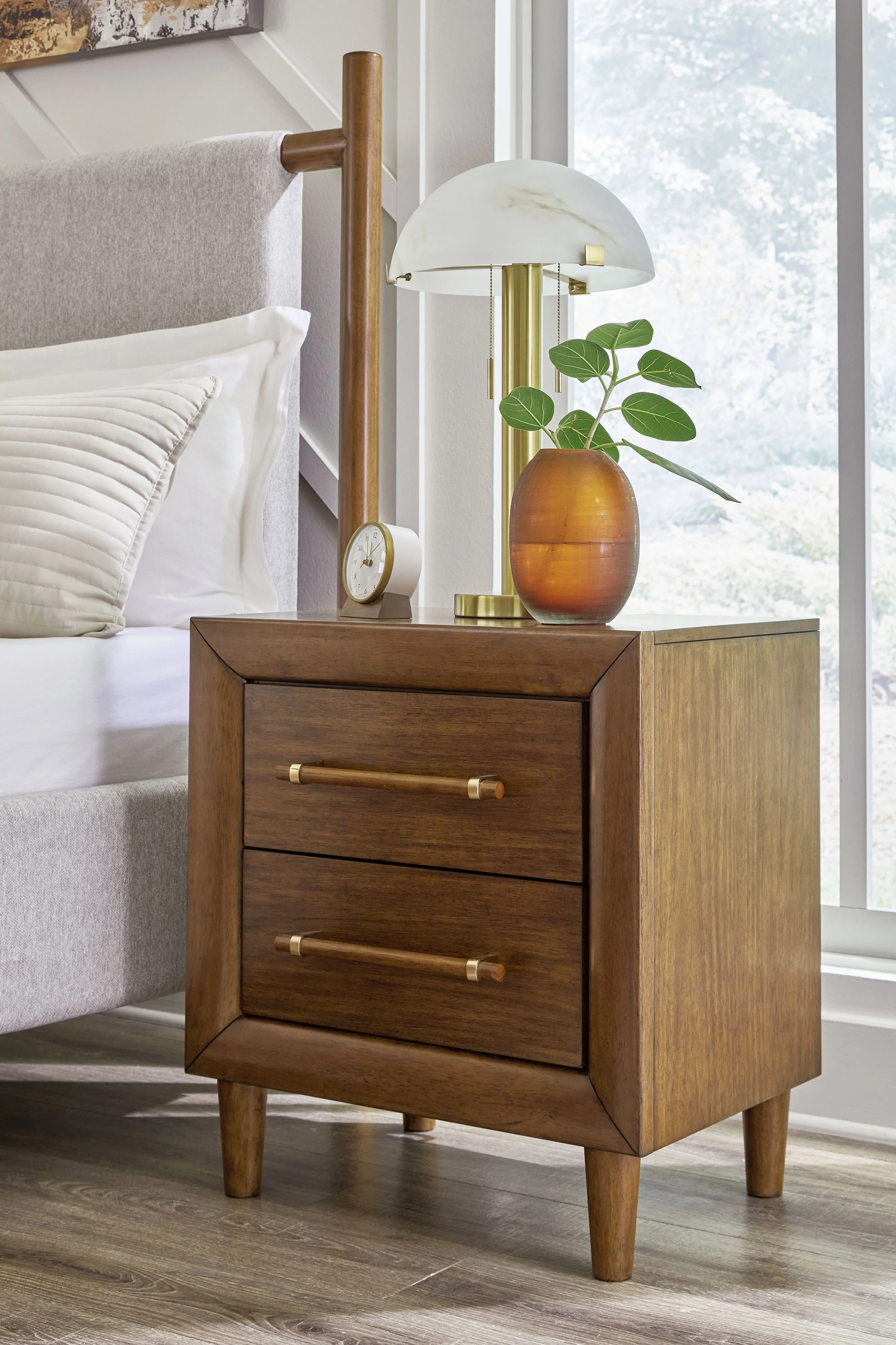 Lyncott - Two Drawer Night Stand - Brown - Image 3