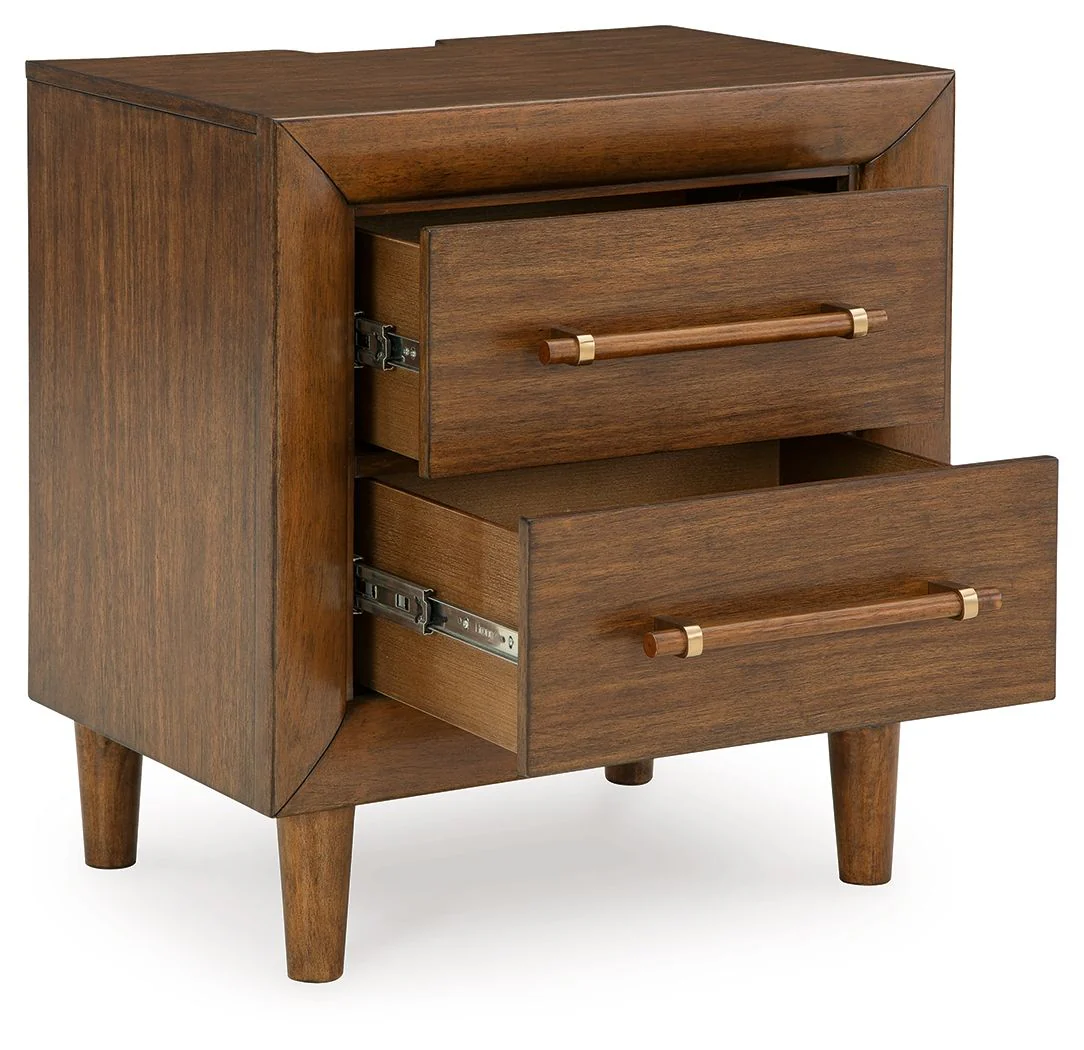 Lyncott - Two Drawer Night Stand - Brown - Image 4