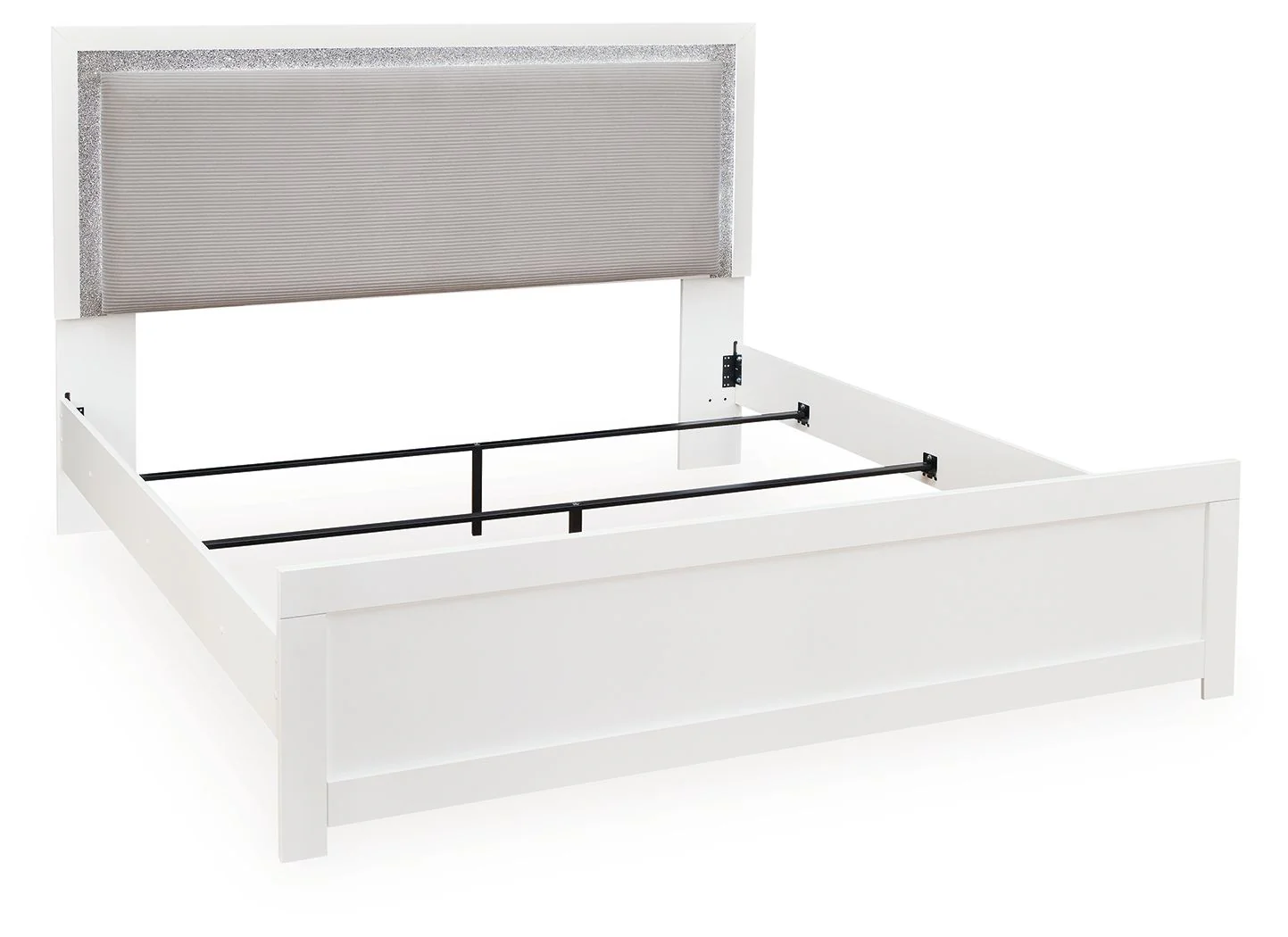 Maeling - King Upholstered Panel Bed - White - Image 2
