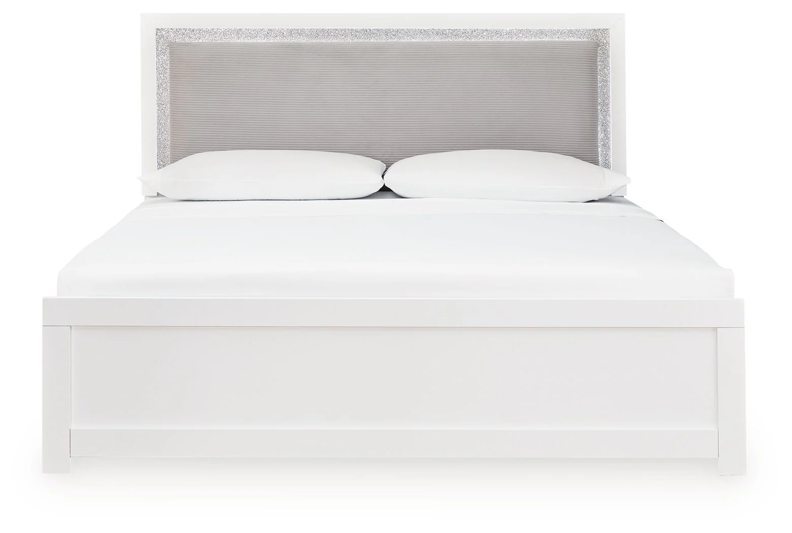 Maeling - King Upholstered Panel Bed - White - Image 3