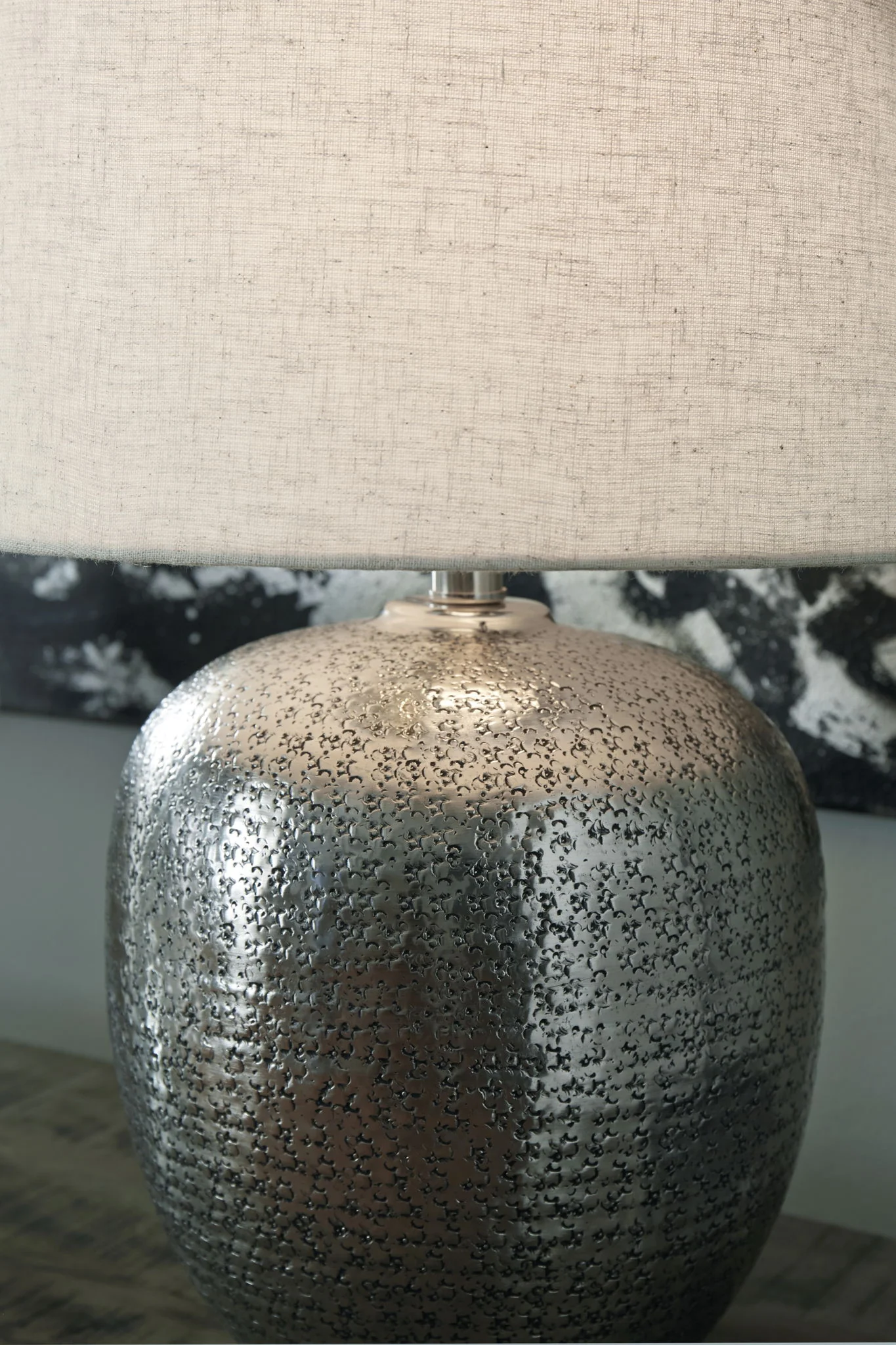 Magalie - Metal Table Lamp - Antique Silver Finish - Image 2