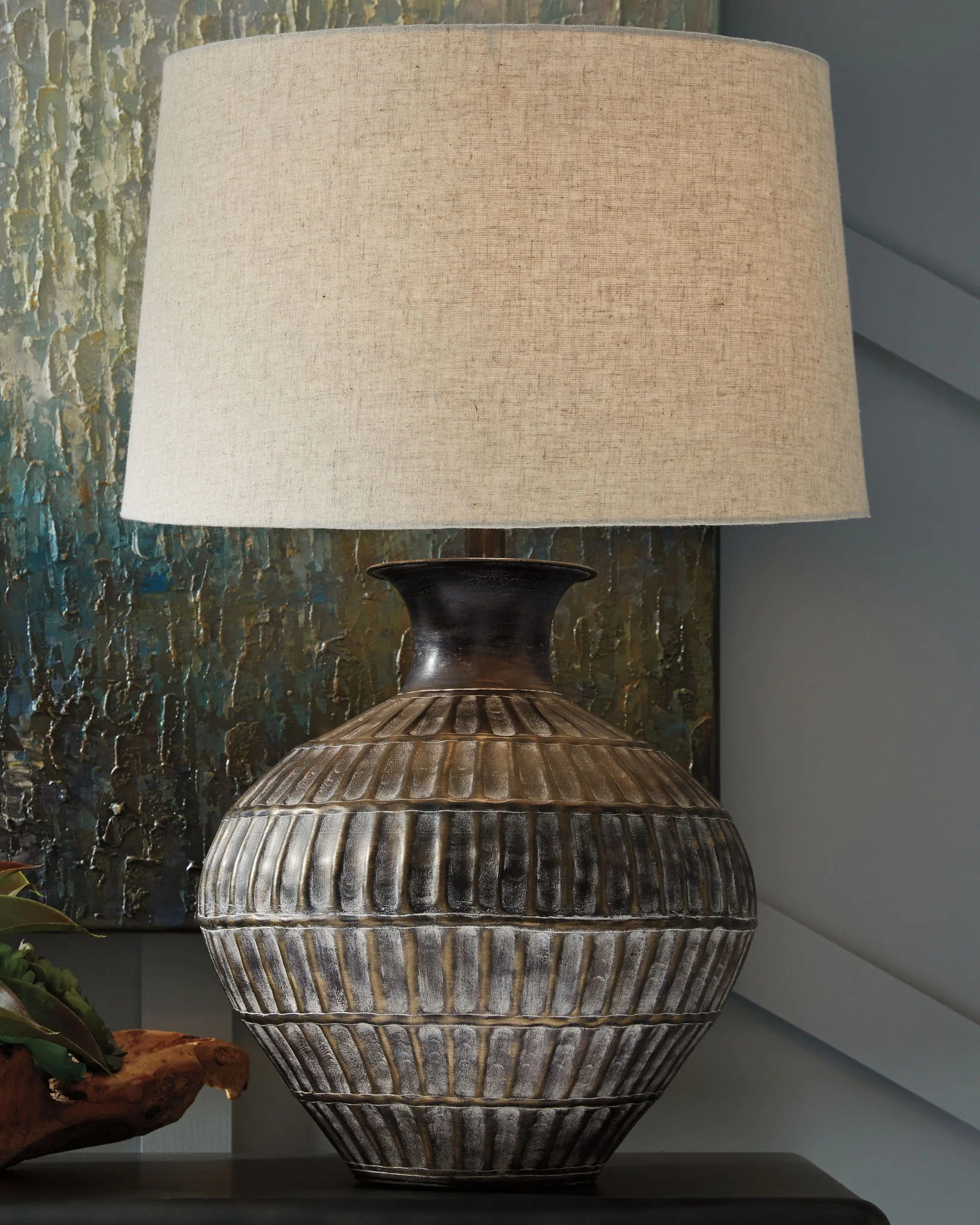 Magan - Metal Table Lamp  - Antique Bronze Finish - Image 3