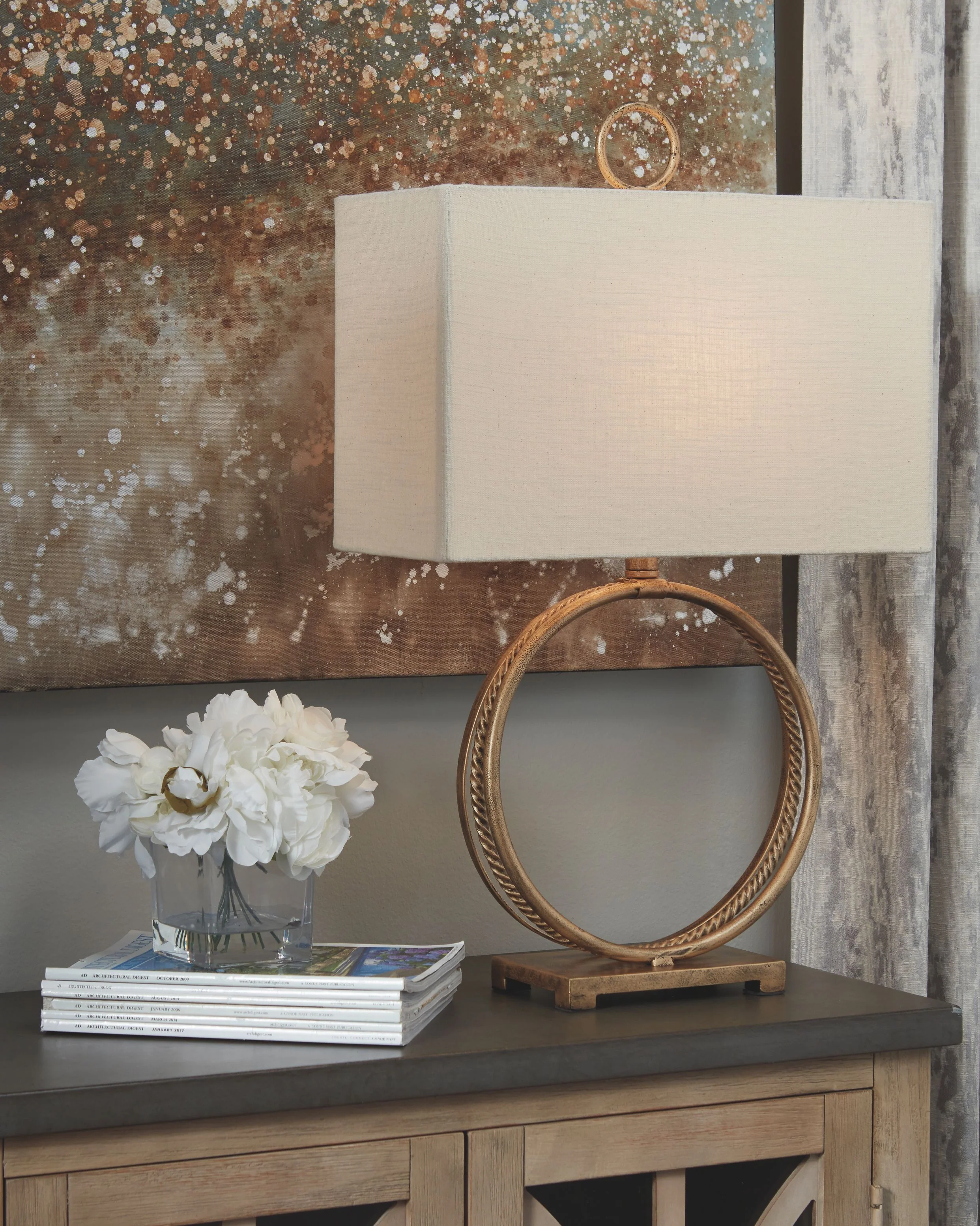 Mahala - Metal Table Lamp - Antique Gold Finish - Image 2