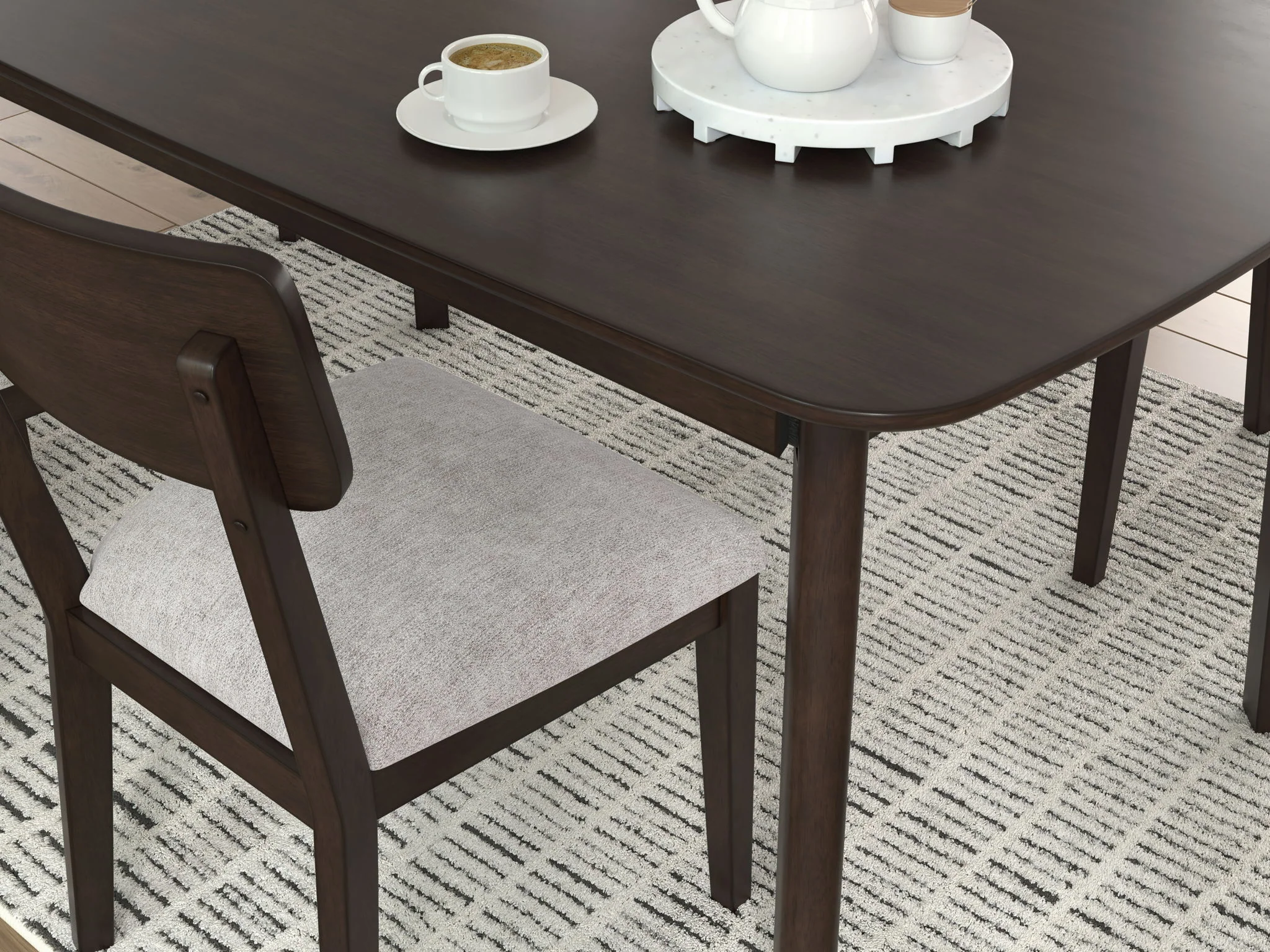 Mallenette - Dining Room Table Set (Set of 5) - Merlot - Image 3