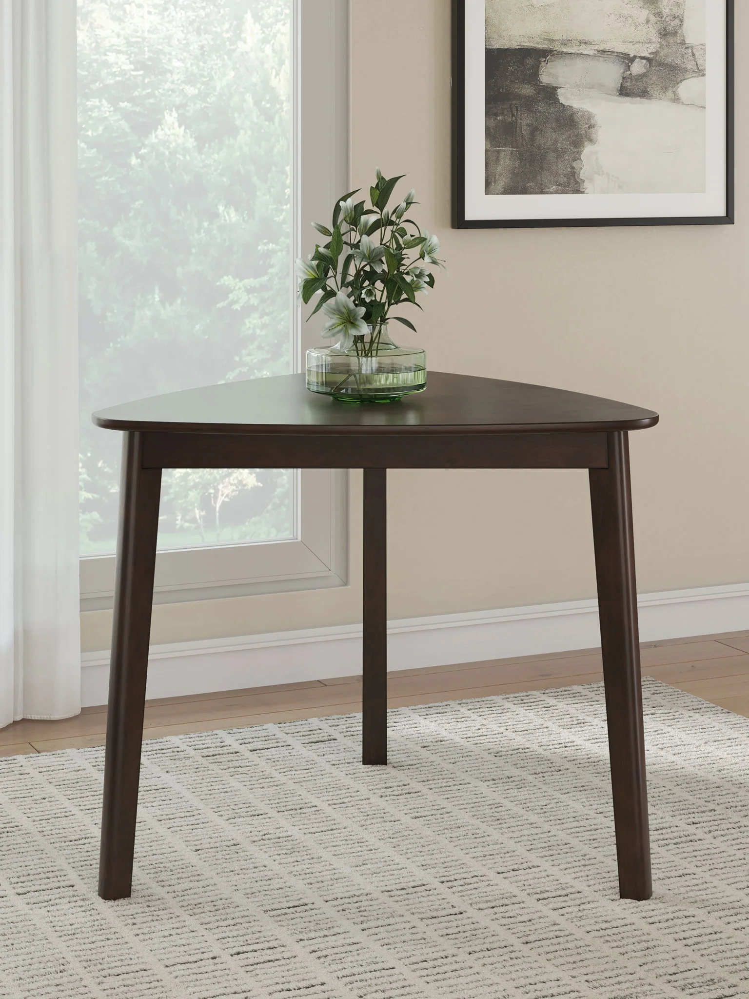 Mallenette - Triangle Dining Room Table - Merlot - Image 3