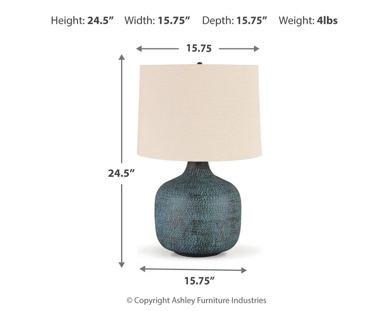 Malthace - Metal Table Lamp  - Patina - Image 4