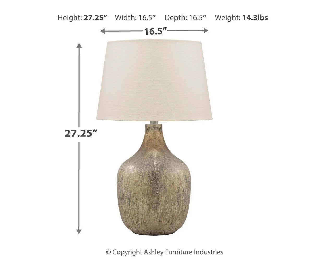 Mari - Glass Table Lamp  - Gray / Gold Finish - Image 3